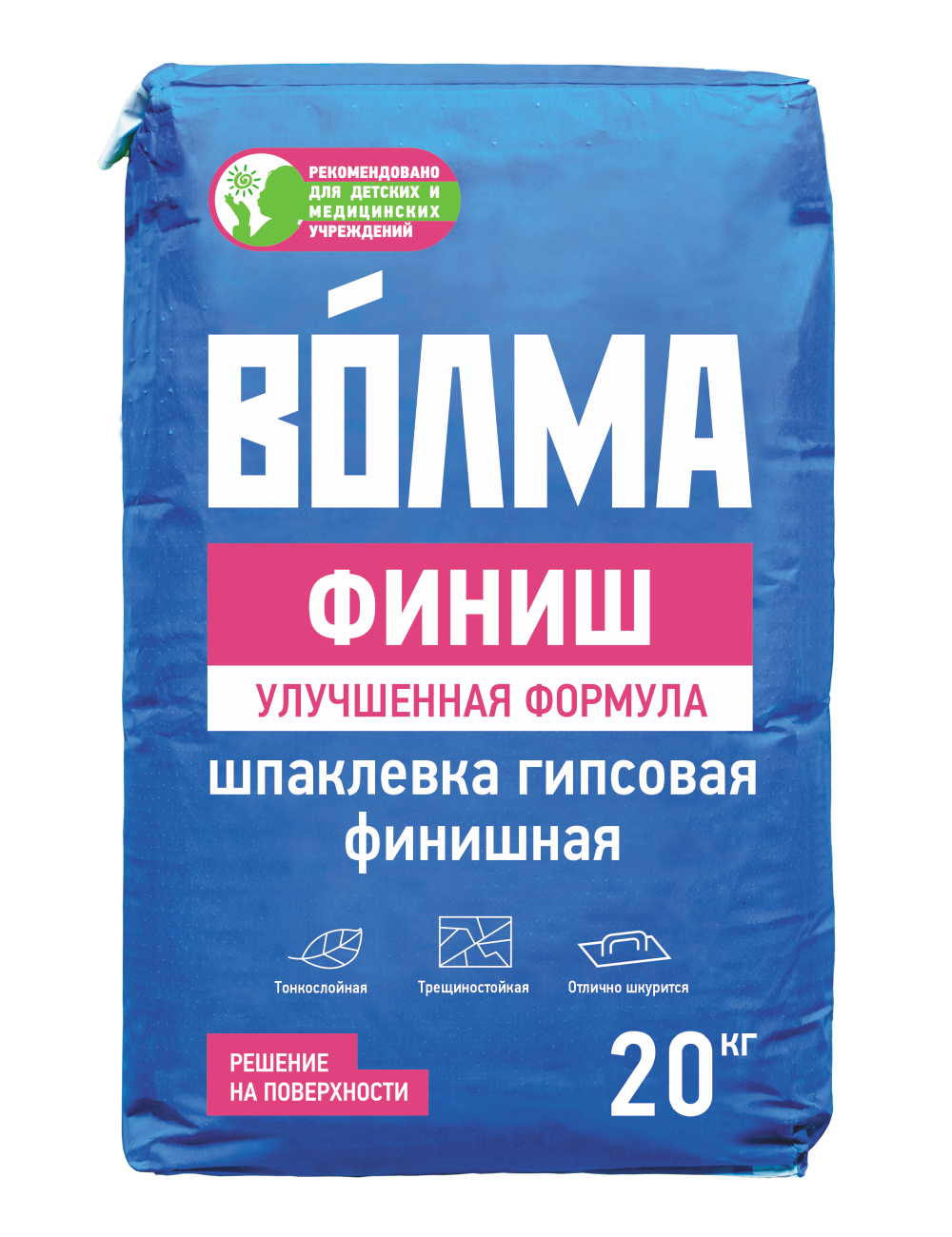 Изображение товара Гипсовая финишная шпаклёвка Волма 20 кг для внутренней отделки