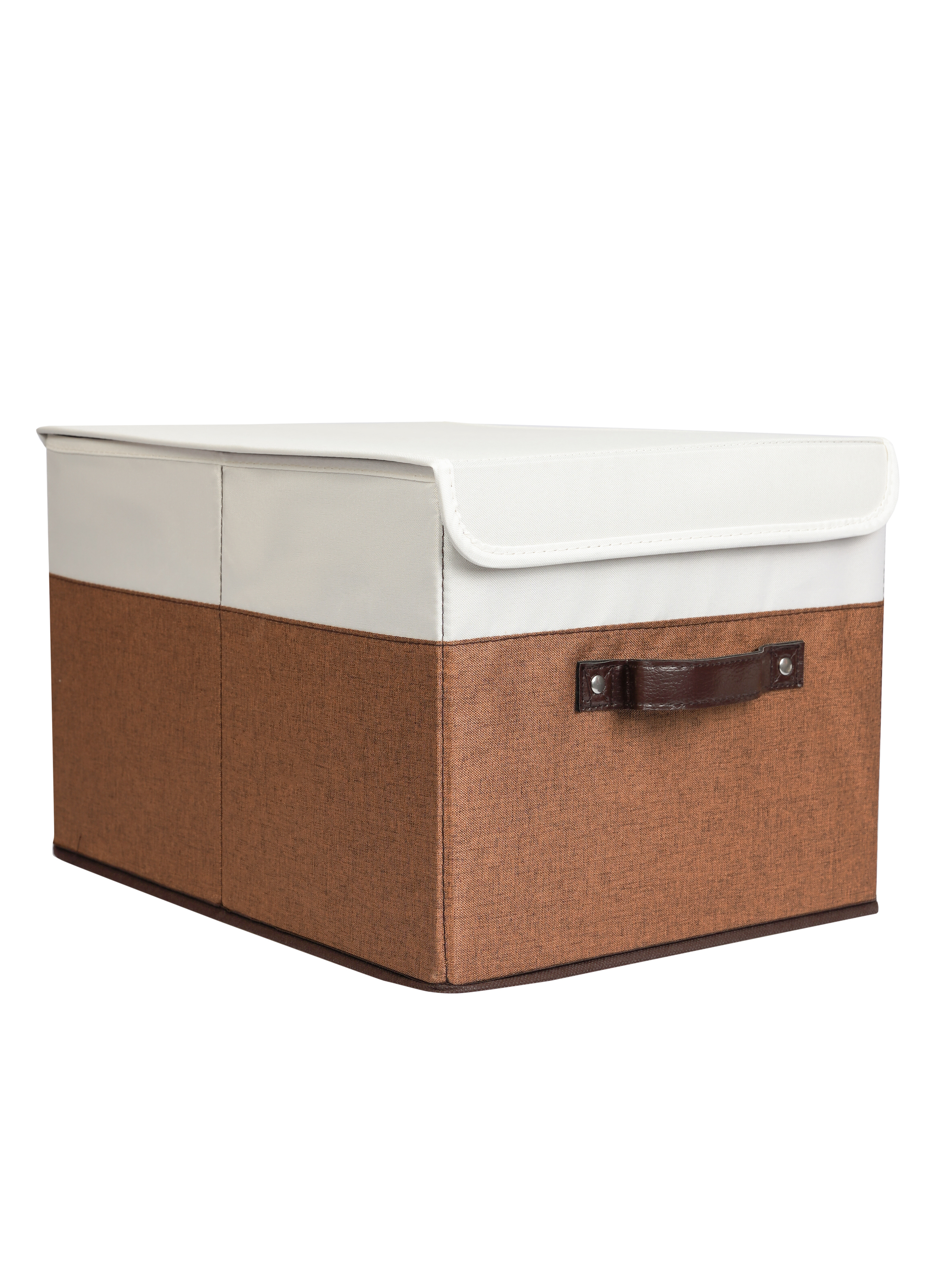 Изображение товара Органайзер для хранения Cappucino 30x40x25 см складной с крышкой и эко-кожной ручкой