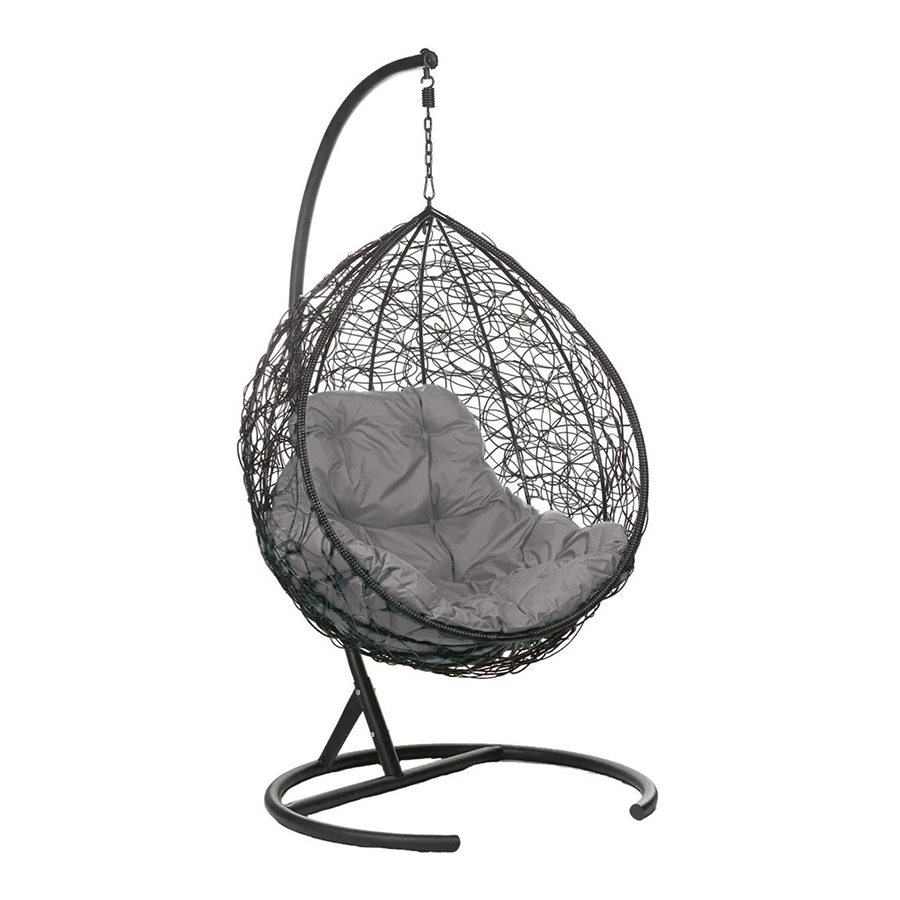 Изображение товара Кресло подвесное Tropica BIGARDEN складное 1 шт черное серое 95x75x110 см сталь