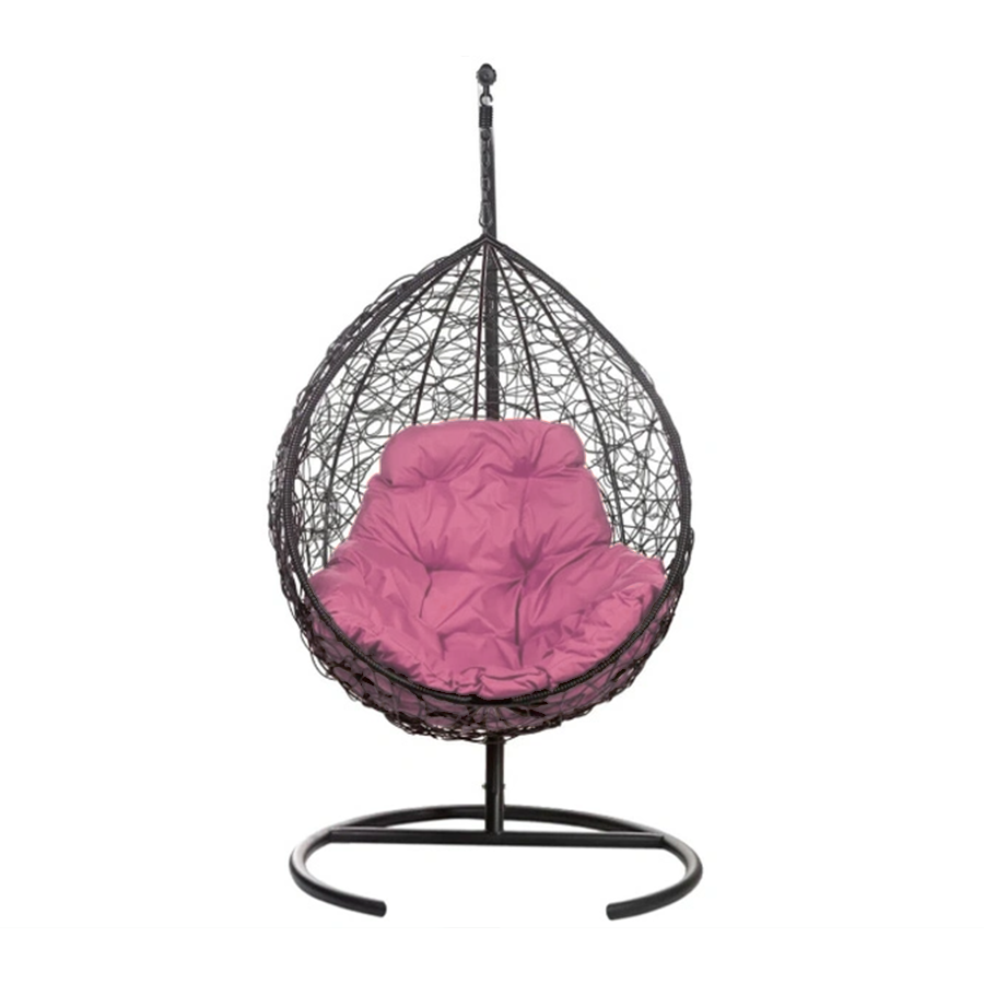 Изображение товара Подвесное кресло Bigarden Tropica 128405 черное с розовой подушкой