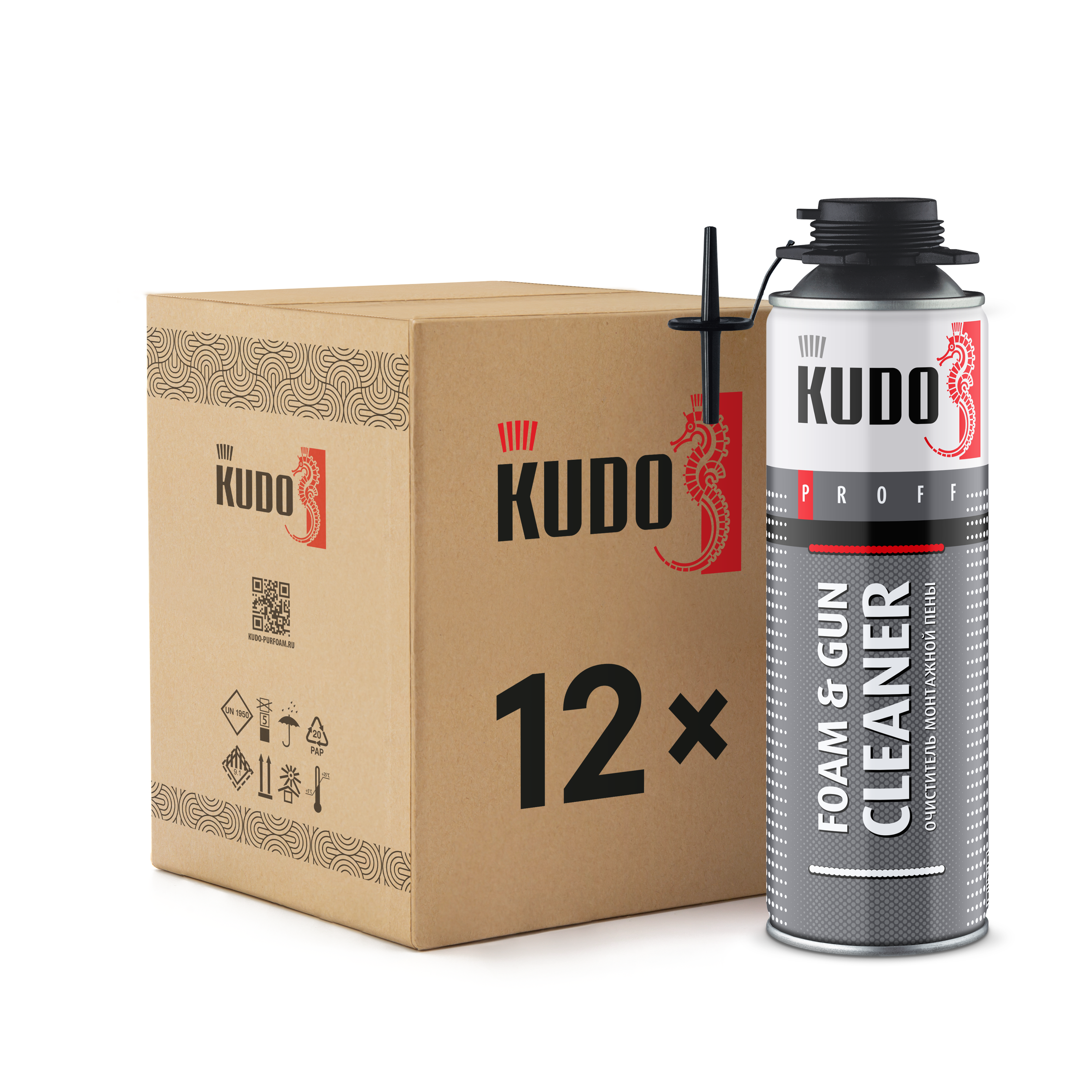Изображение товара Очиститель монтажной пены Kudo Foam&gun cleaner 650 мл 12 шт Изображение товара Очиститель монтажной пены Kudo Foam&gun cleaner 650 мл 12 шт