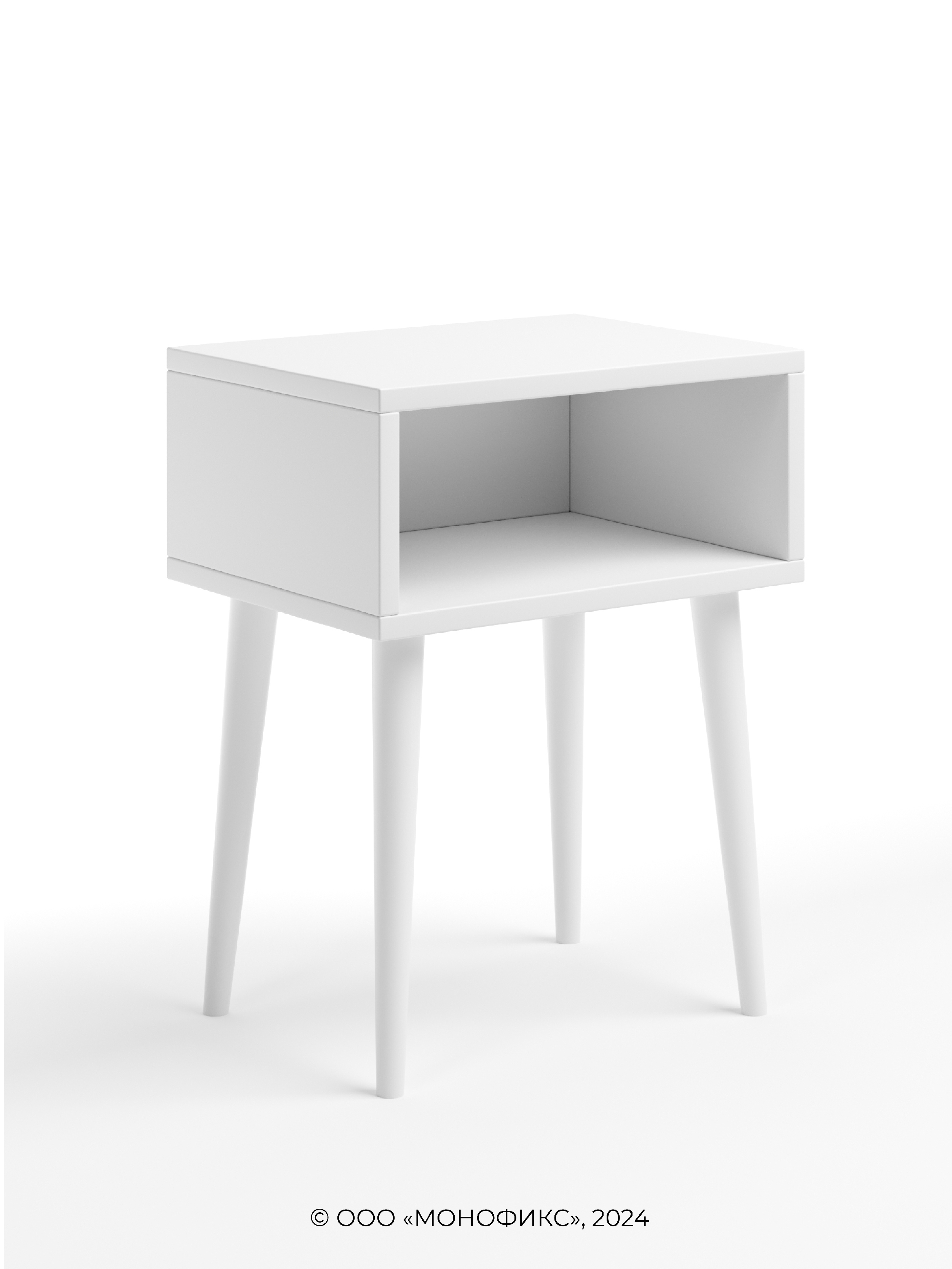 Изображение товара Тумба прикроватная Monofix 40x52x30 см 1 ящик ЛДСП цвет белый/белый