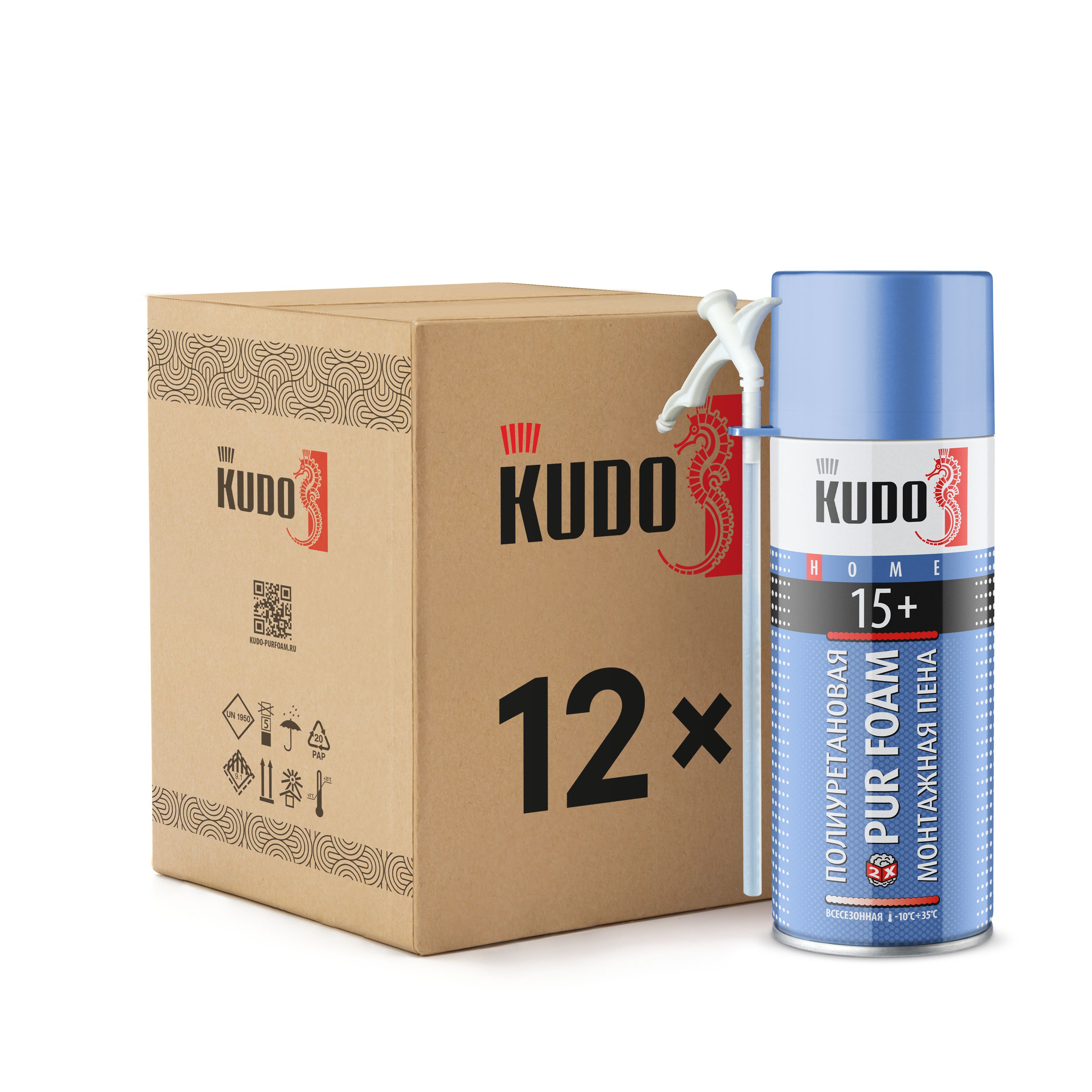 Изображение товара Пена монтажная профессиональная Kudo Kuph05u15+ 15 шумоизоляционная всесезонная 520 мл 12 шт Изображение товара Пена монтажная профессиональная Kudo Kuph05u15+ 15 шумоизоляционная всесезонная 520 мл 12 шт