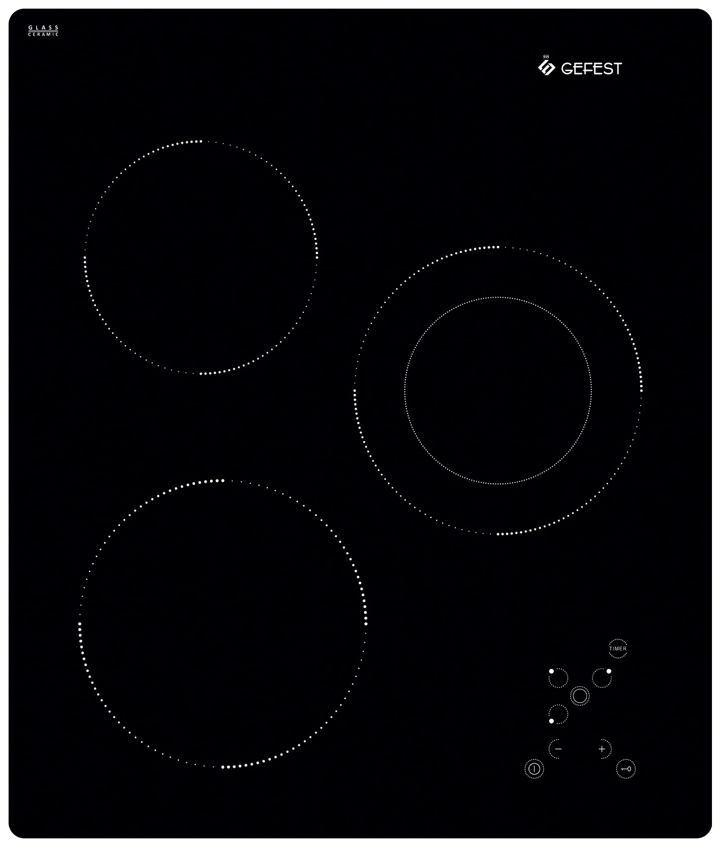 Изображение товара Электрическая варочная панель Gefest ПВЭ 4100 с 3 конфорками встраиваемая черная