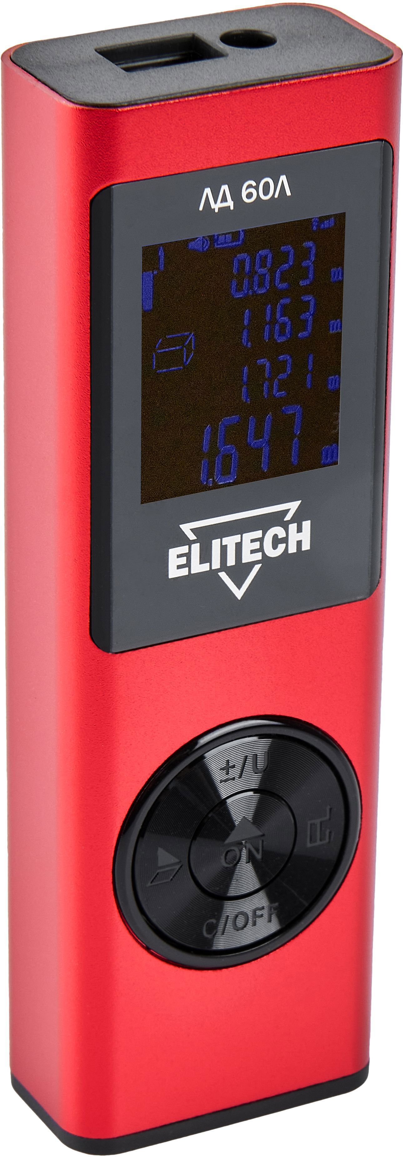 Изображение товара Лазерный дальномер Elitech ЛД 60Л 60 м точность Пифагор измерение