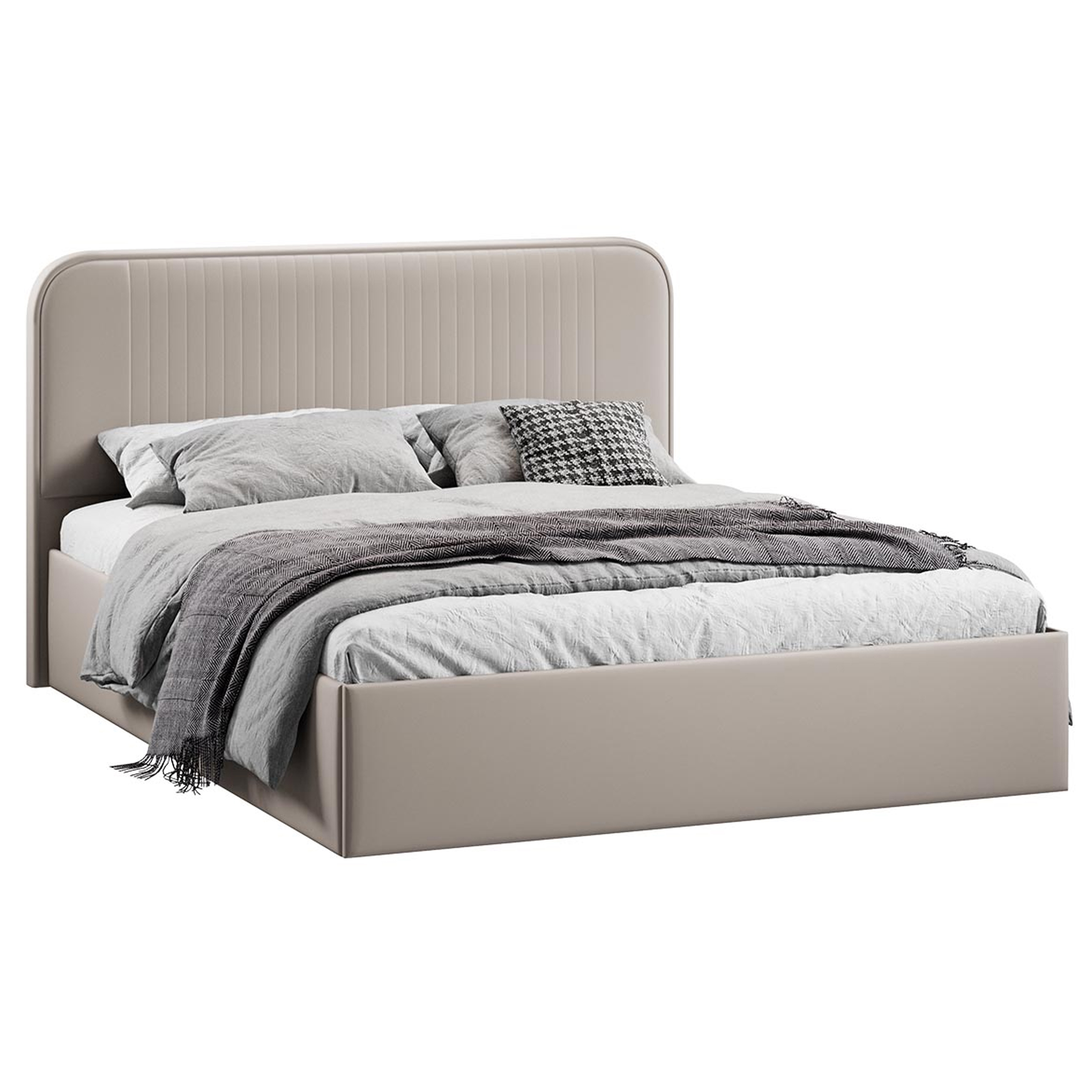 Изображение товара Кровать Тиффани 200x160 см с подъемным механизмом велюр Confetti Silver