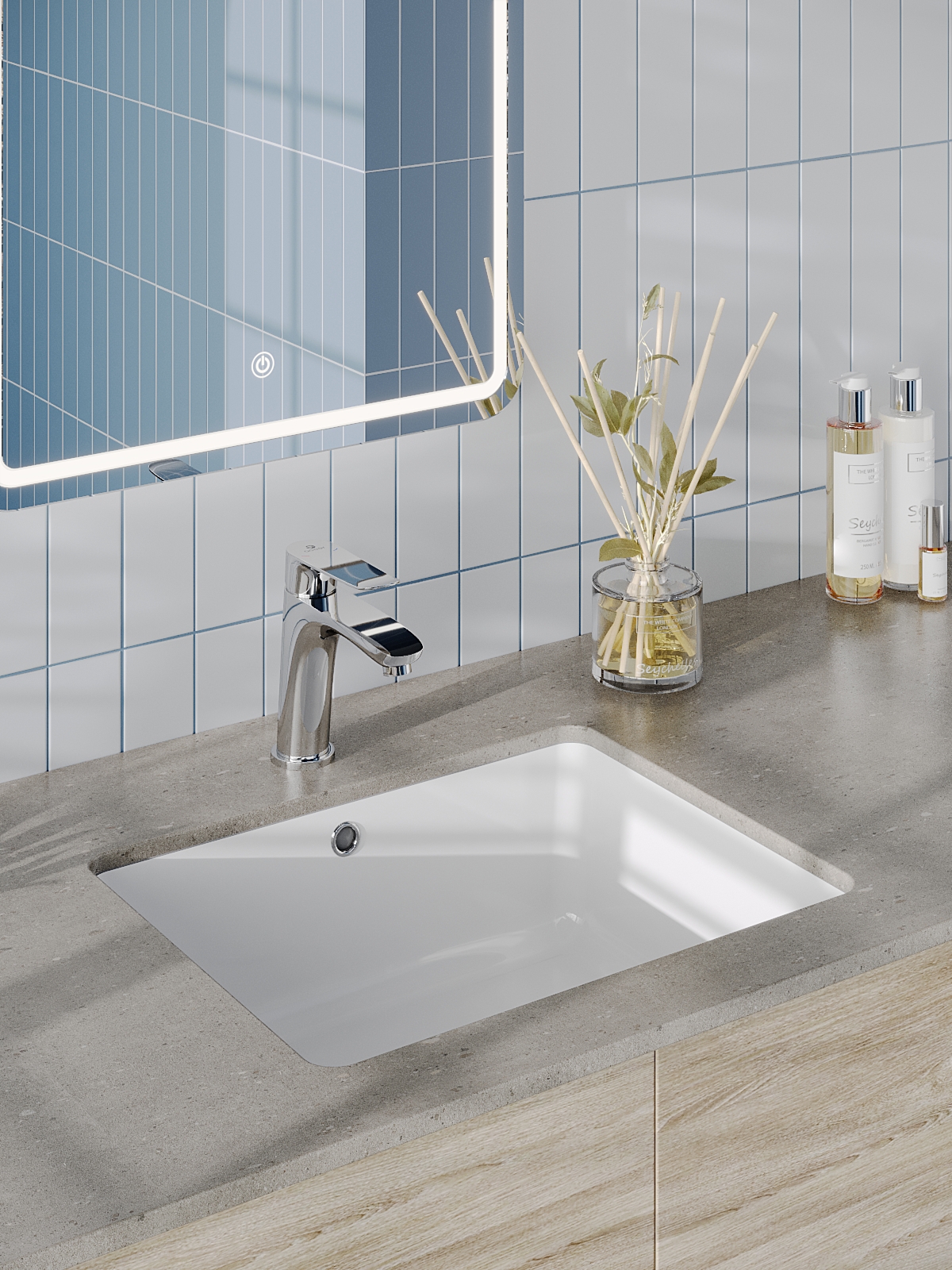 Изображение товара Встраиваемая раковина Agger ASB01500 50 см белый глянец Германия