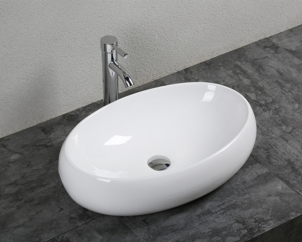 Изображение товара Раковина накладная Bond SL58600 овальная белая 60 см для ванной