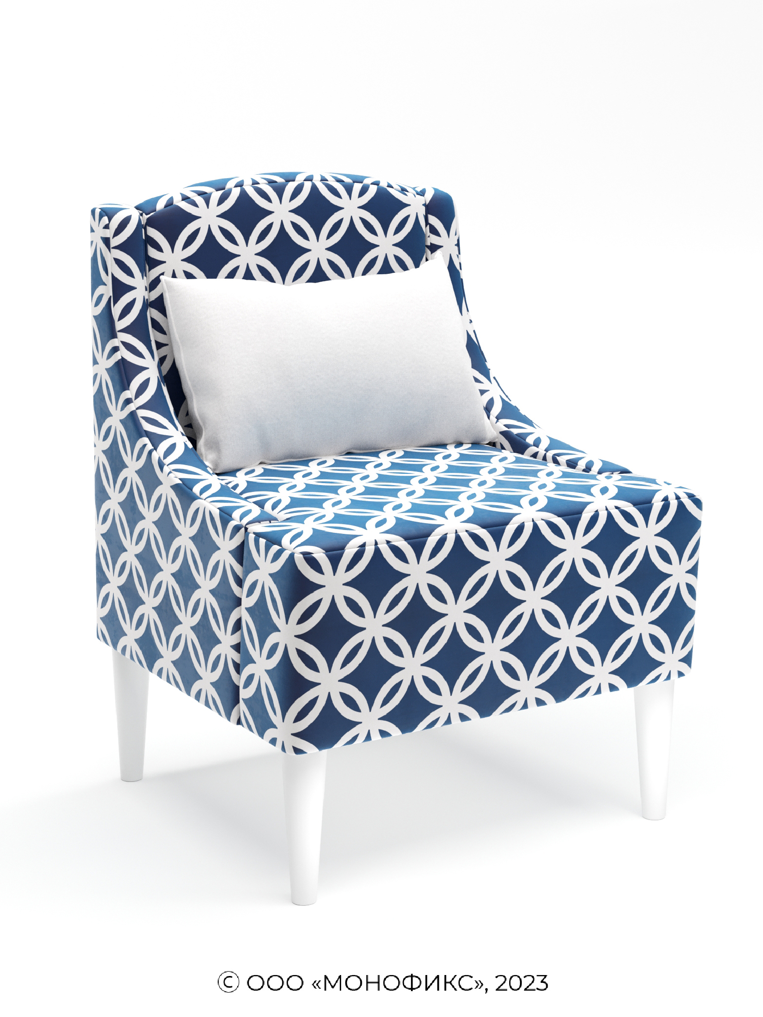 Изображение товара Кресло Monofix Лотти 59x80x54 см ткань цвет синий