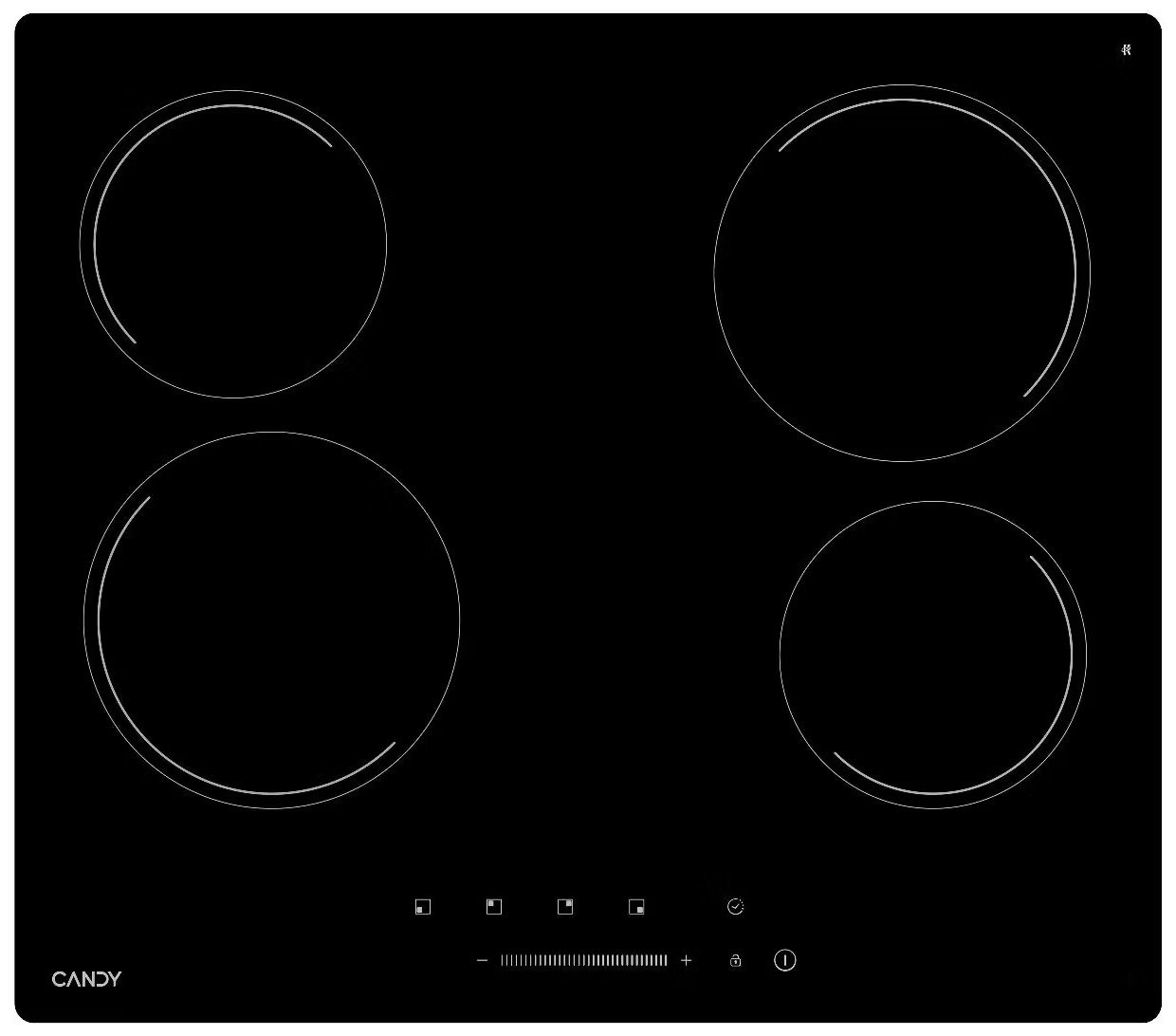 Изображение товара Электрическая варочная панель Candy CHXC64TNB 58 см 4 конфорки цвет черный