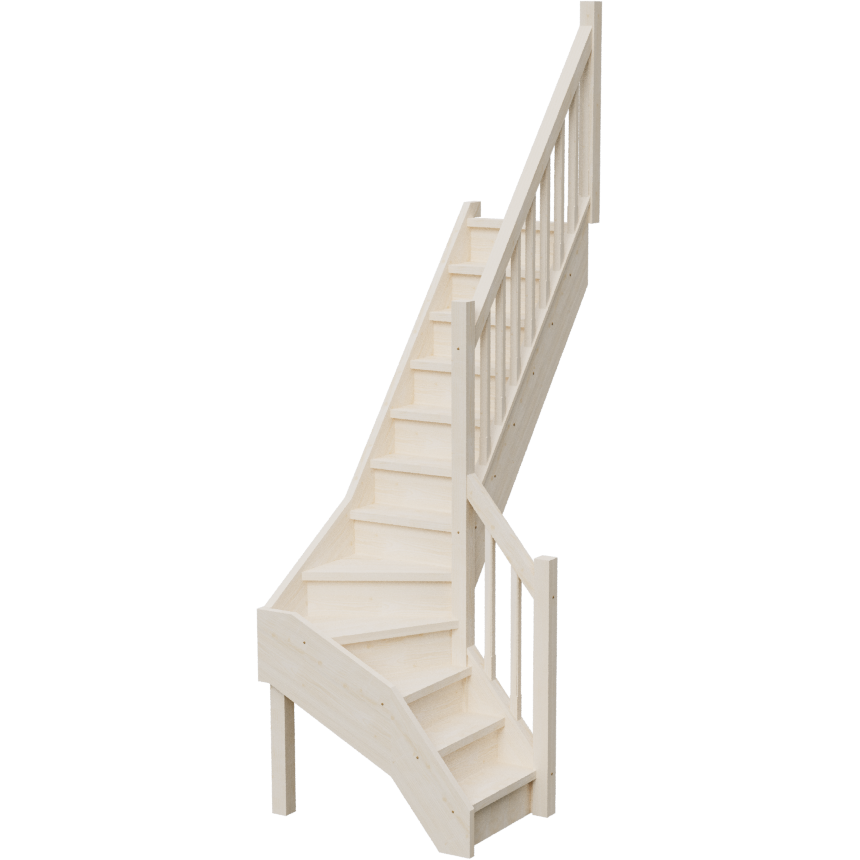 Изображение товара Межэтажная лестница StairShop 770x1895x2700мм с правым поворотом