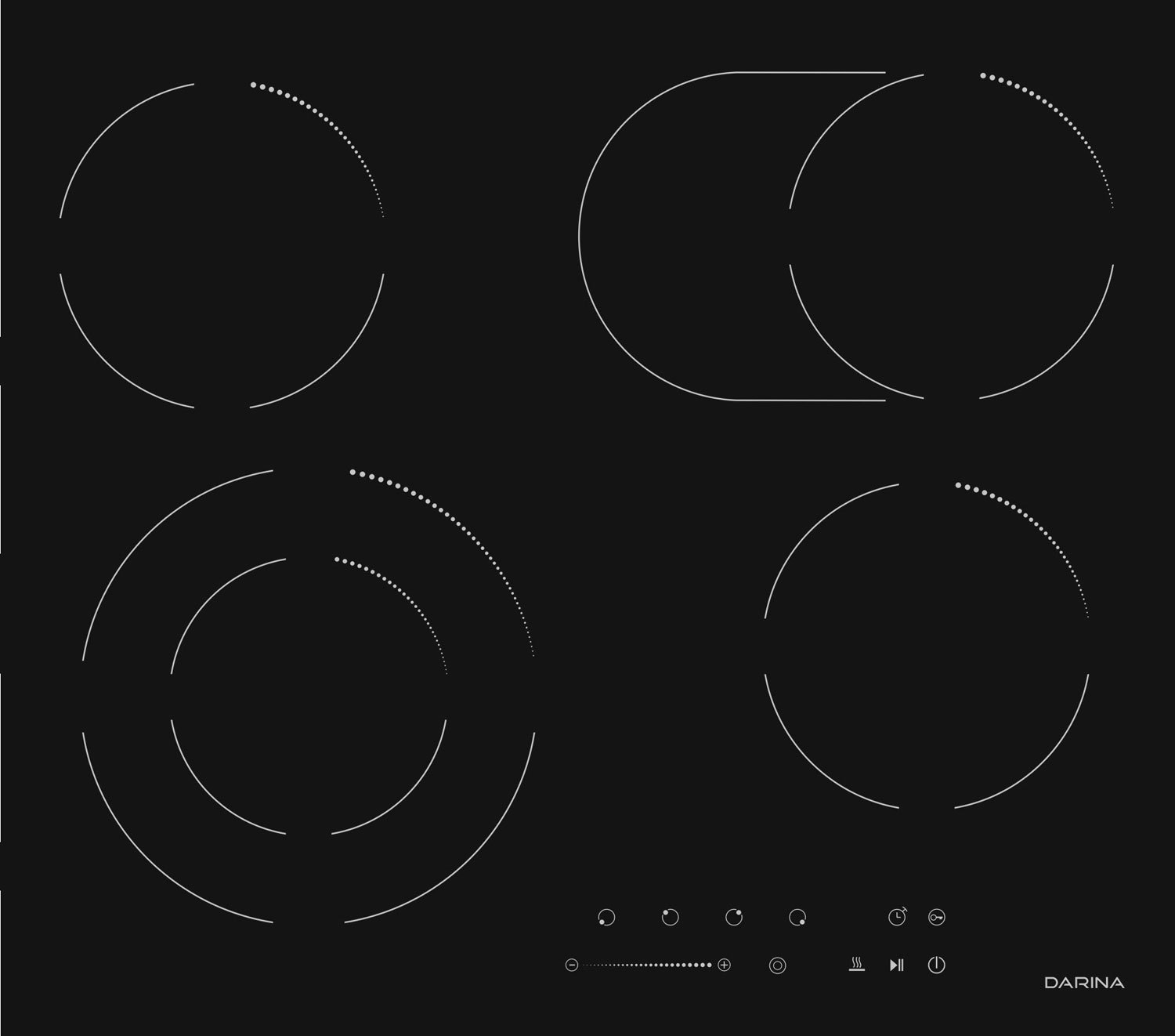 Изображение товара Электрическая варочная панель Darina 6P E328 B 4 конфорки черный стеклокерамика