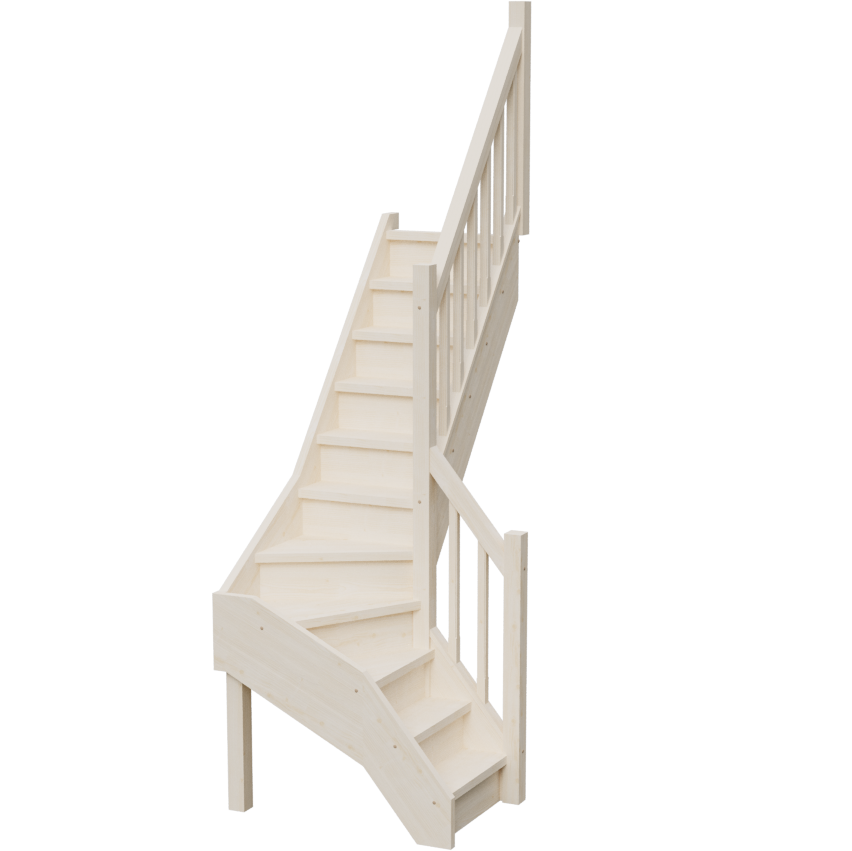 Изображение товара Межэтажная лестница StairShop 900x1710x2475мм с правым поворотом