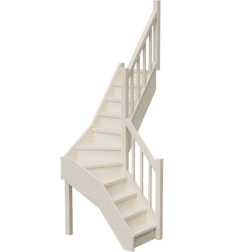 Изображение товара Поворотная межэтажная деревянная лестница StairShop ЛЕС-ГПУ03 Изображение товара Поворотная межэтажная деревянная лестница StairShop ЛЕС-ГПУ03