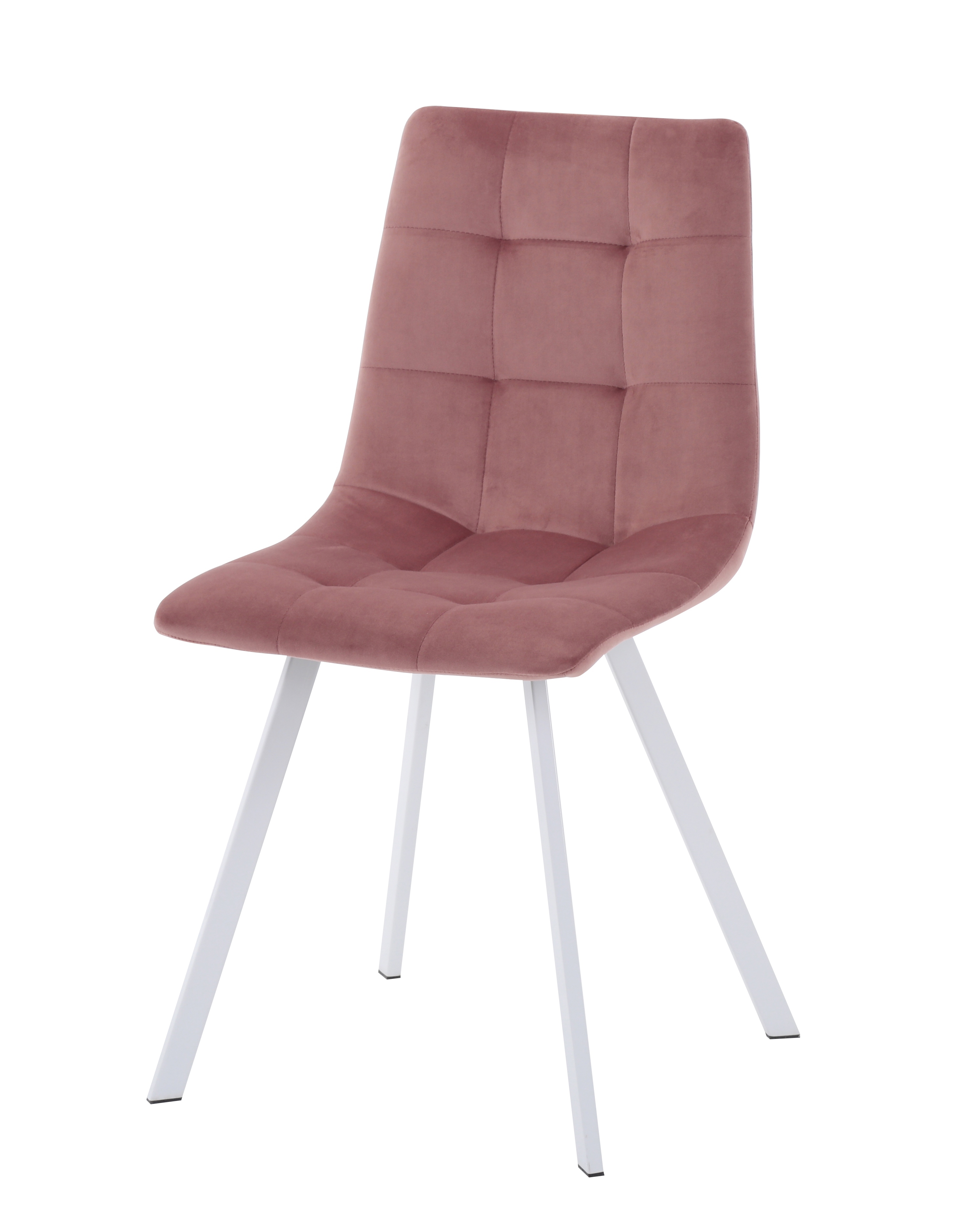 Изображение товара Кухонный стул MIA из микровелюра белый и розовый современный дизайн