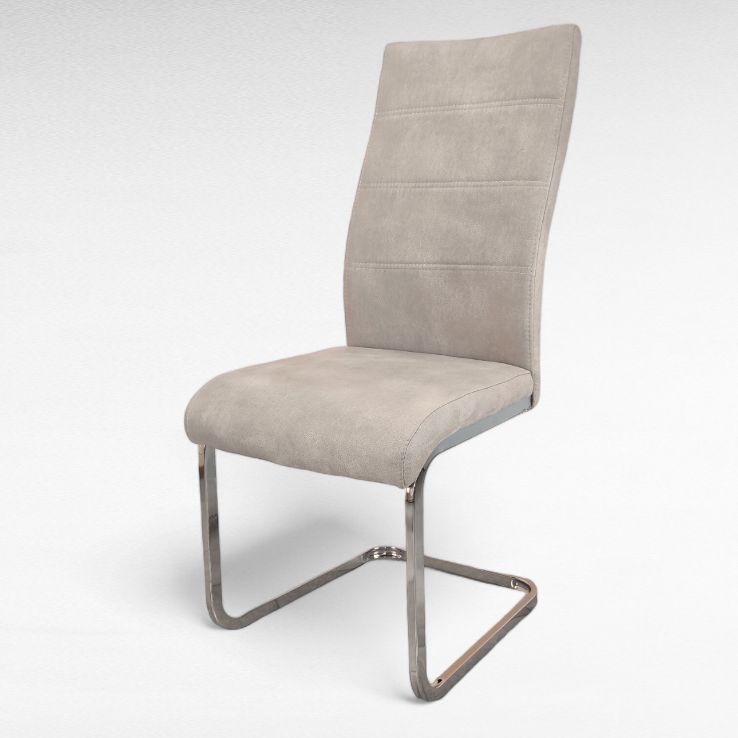 Изображение товара Современный стул DC300 из хромированной стали и велюра в светло-бежевом цвете