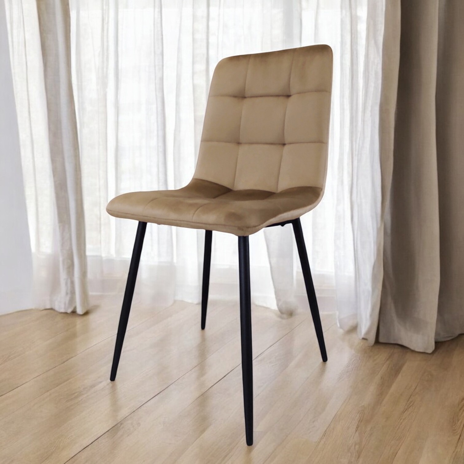 Изображение товара Стул Weimei Best h 91x53x42 см велюр цвет бежевый