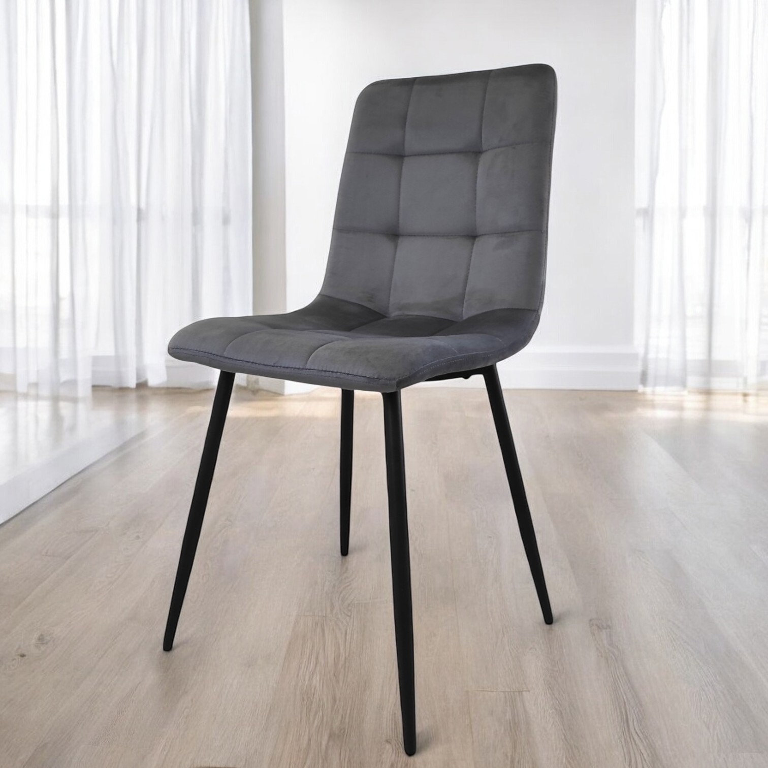 Изображение товара Стул Weimei Best h 91x53x42 см велюр серый современный дизайн