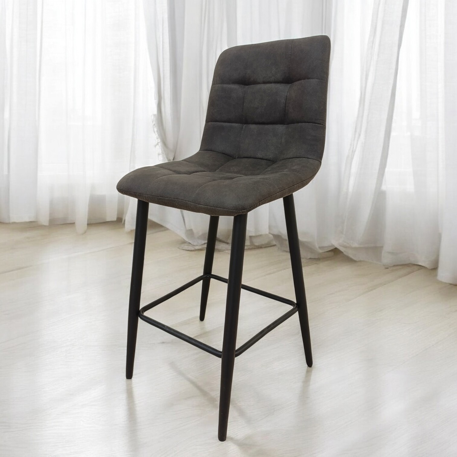 Изображение товара Барный стул Weimei Barny темно-серый антрацит высота 98.5 см