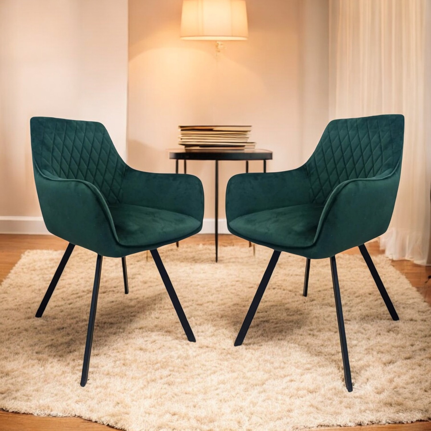 Изображение товара Стул / кресло Weimei Dc79001r 56x86x60 см велюр цвет темно-зеленый Изображение товара Стул / кресло Weimei Dc79001r 56x86x60 см велюр цвет темно-зеленый