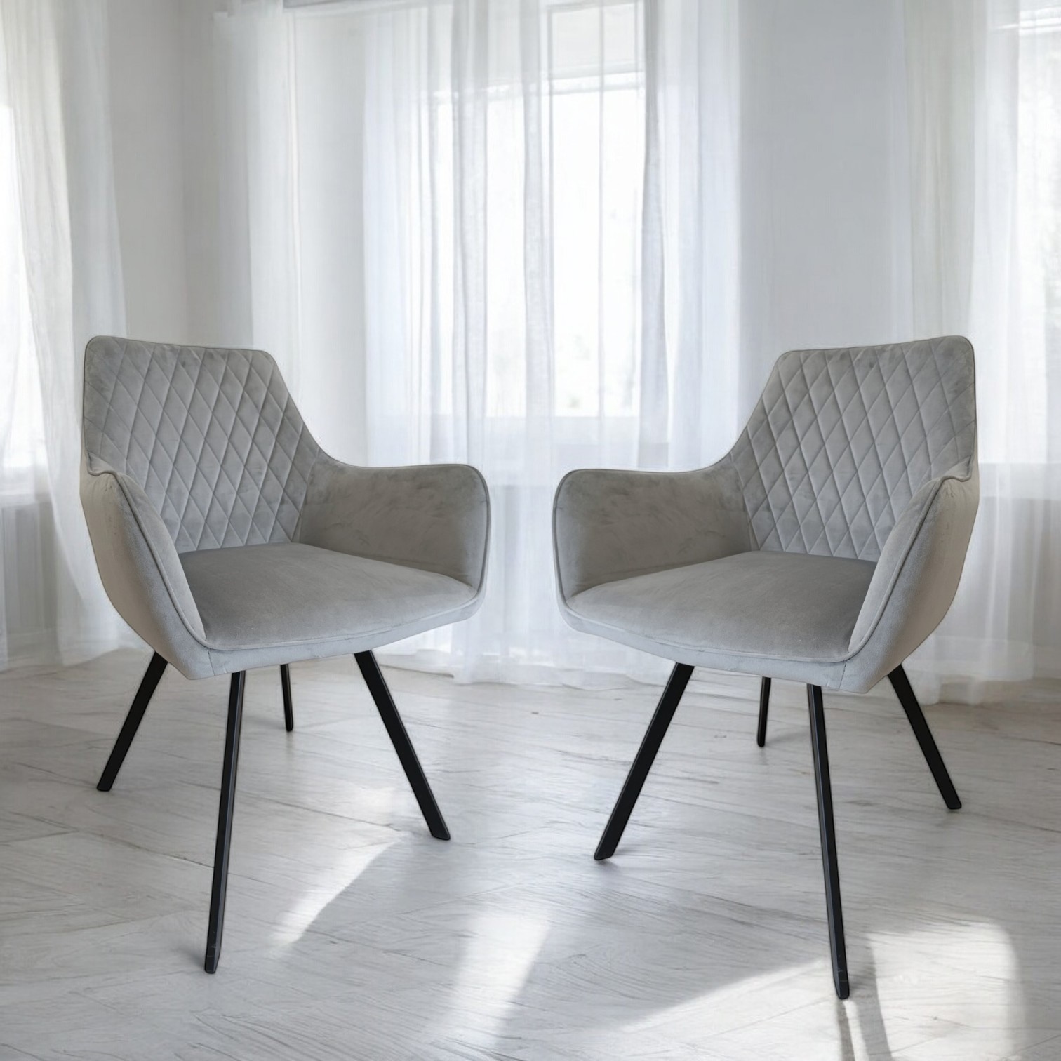 Изображение товара Стул / кресло Weimei Dc79001r 56x86x60 см велюр цвет серый