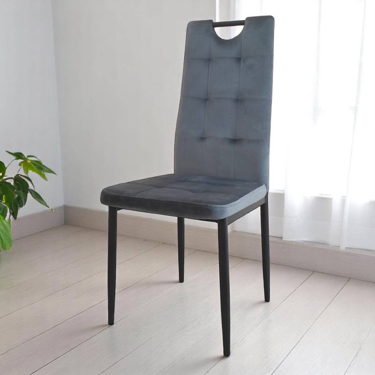 Изображение товара Кухонный стул Weimei DC611-1 темно-серый велюр современный стиль