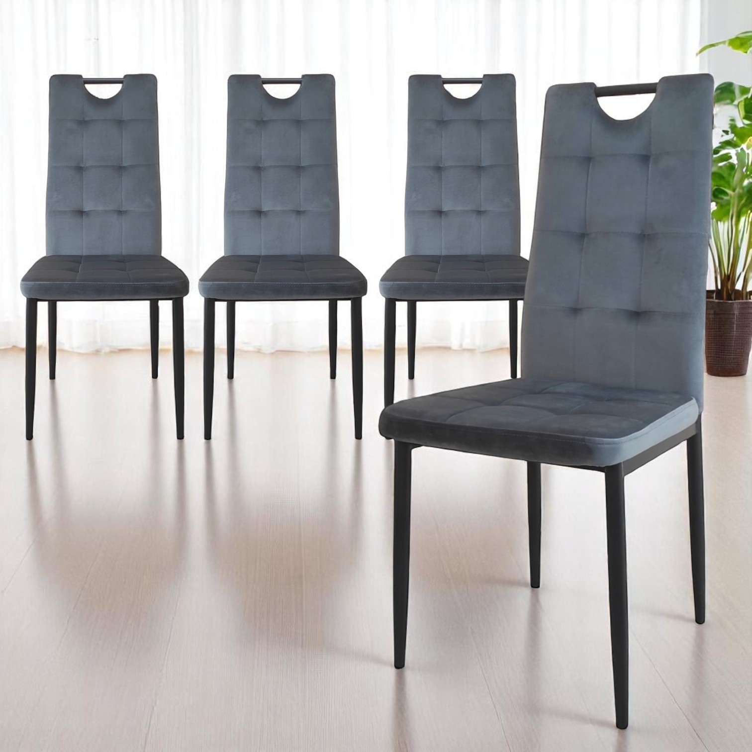 Изображение товара Кухонный стул Weimei DC611-1 темно-серый велюр, 4 шт
