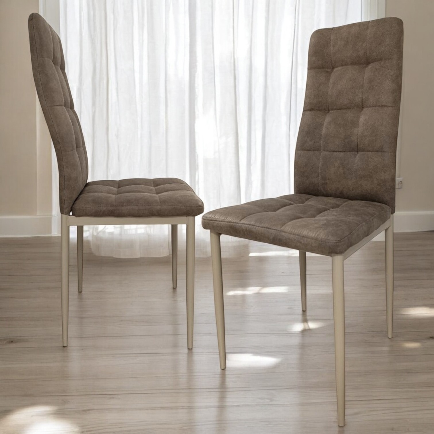 Изображение товара Кухонный стул ТЕРМИНАЛ DC611 2 шт мягкий с высокой спинкой Латте