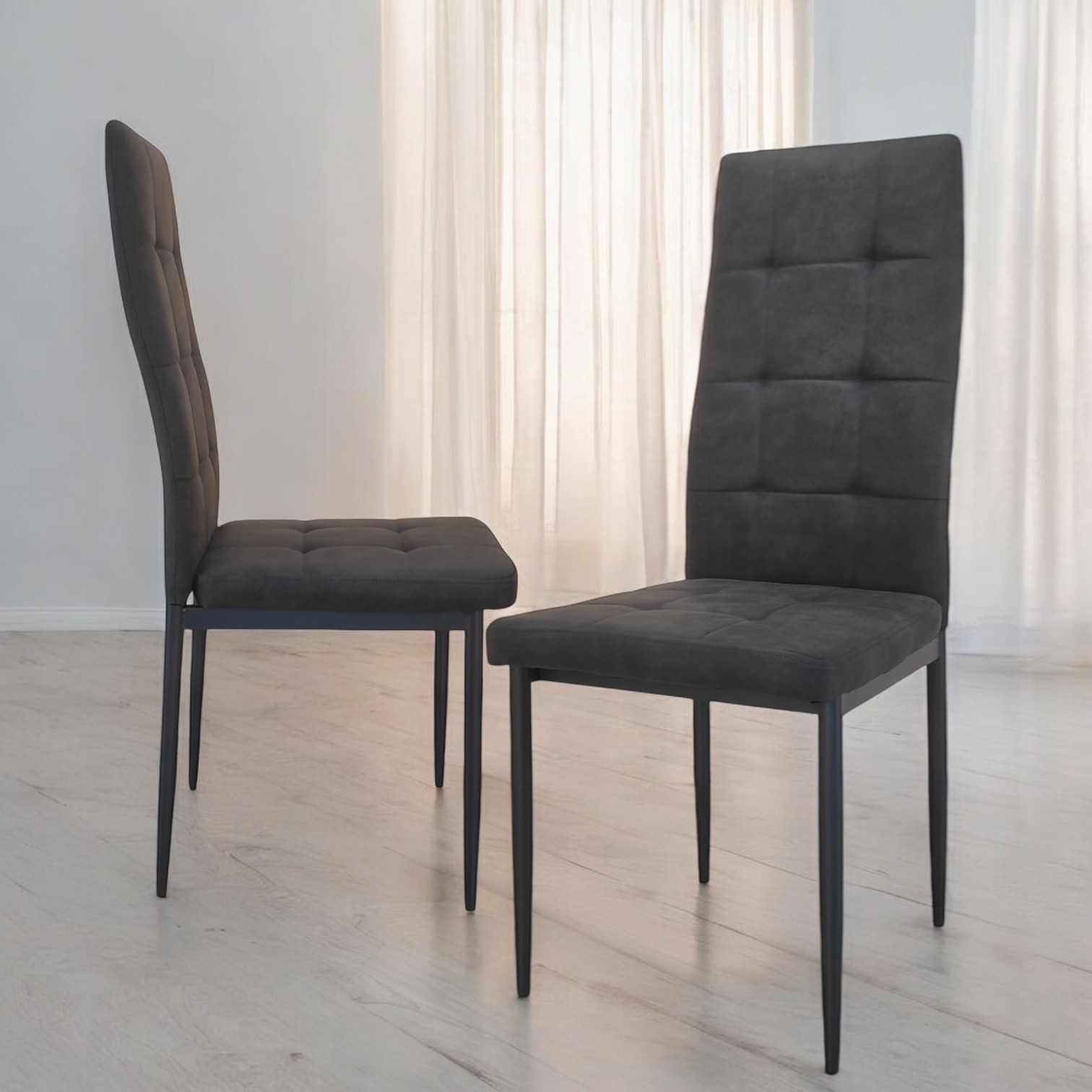 Изображение товара Комплект из 2 кухонных стульев Терминал Dc611 42x96x52 см антрацит текстиль