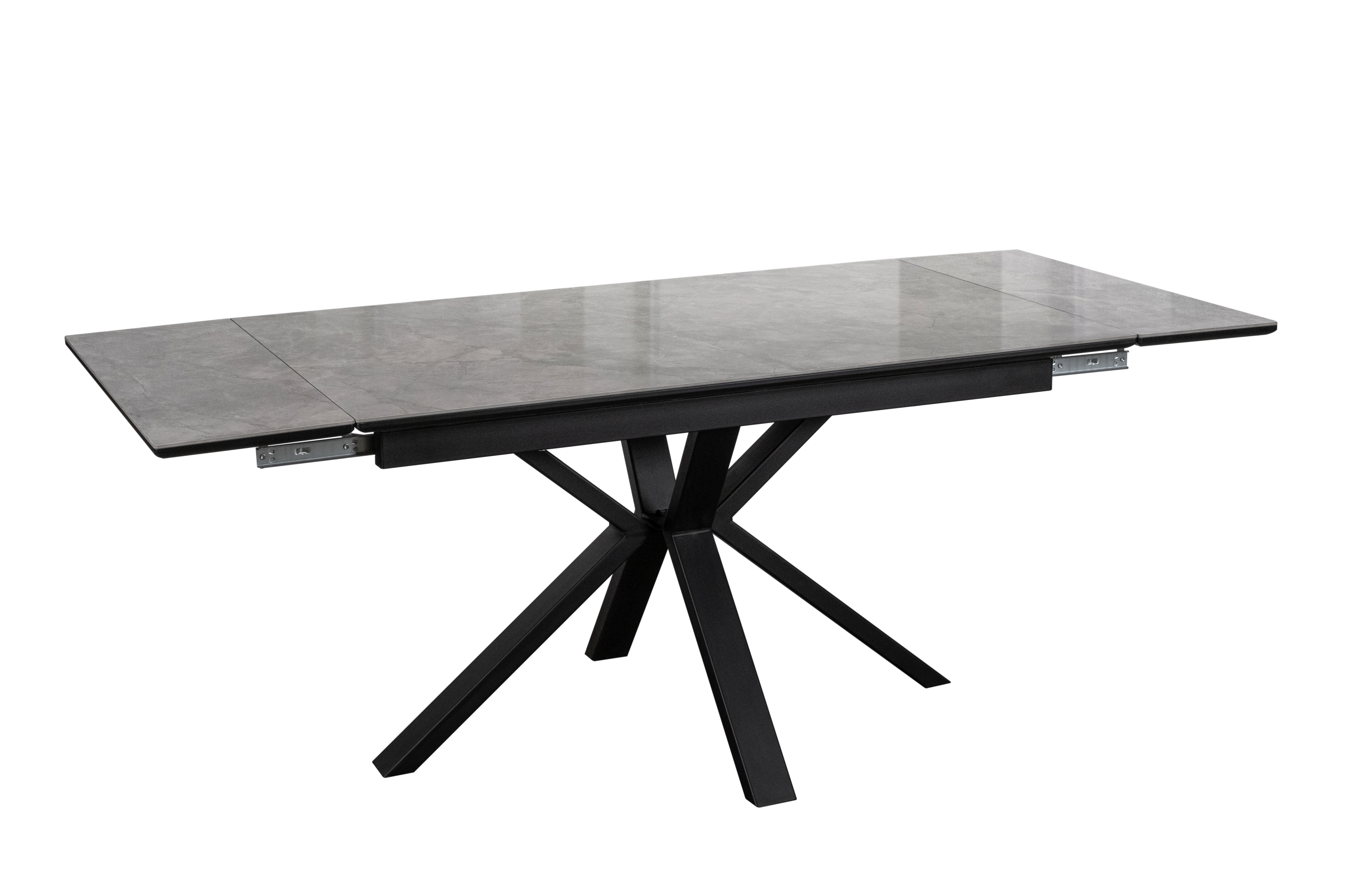 Изображение товара Обеденный стол прямоугольный Терминал Parma 140-200x75x140 см керамика цвет серый/черный