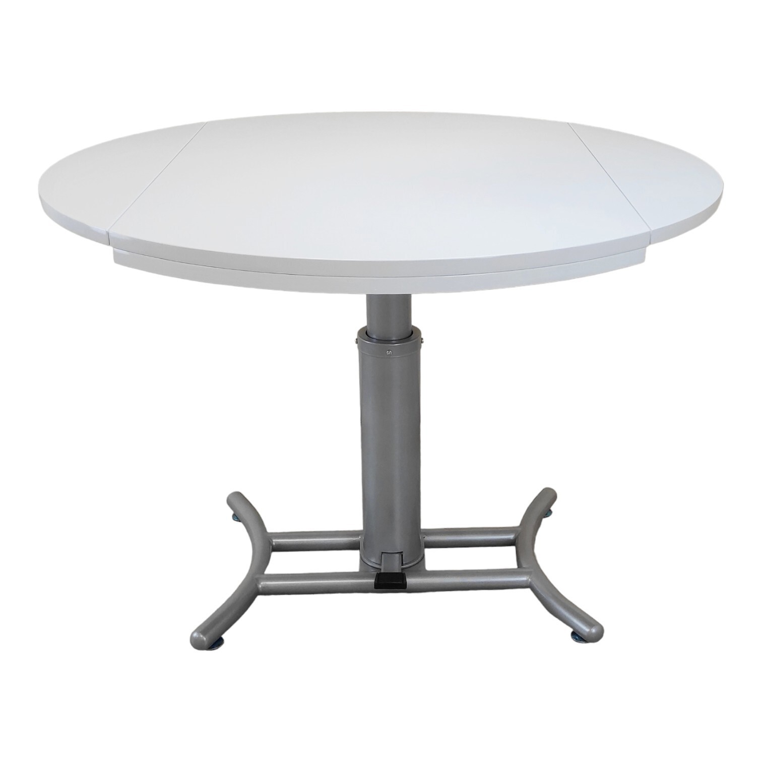 Изображение товара Стол круглый Gomlden B2359-1 трансформер регулируемый 105x76x69 см белый глянец