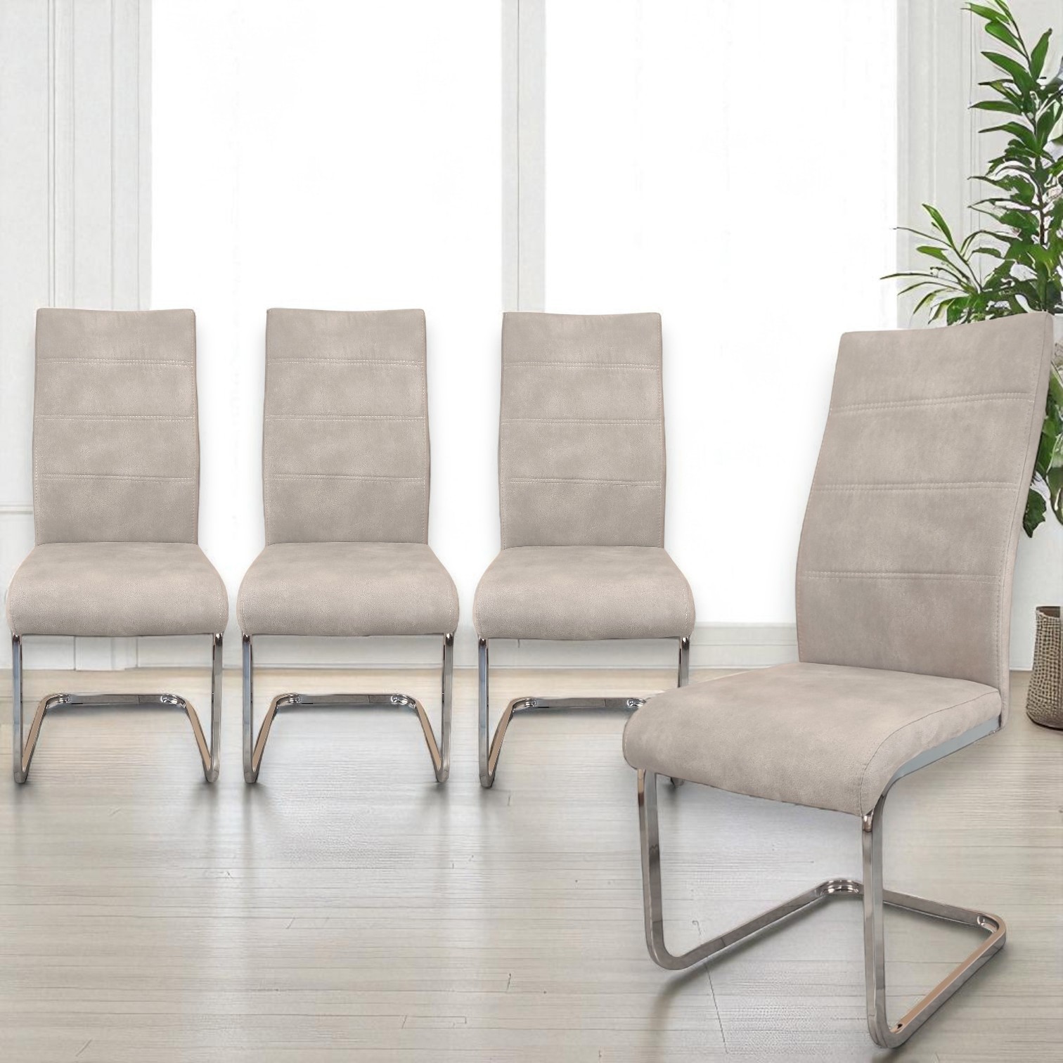 Изображение товара Стул Okay Dc300 Toronto 1 43x100x60 см текстиль цвет светло-бежевый 4 шт