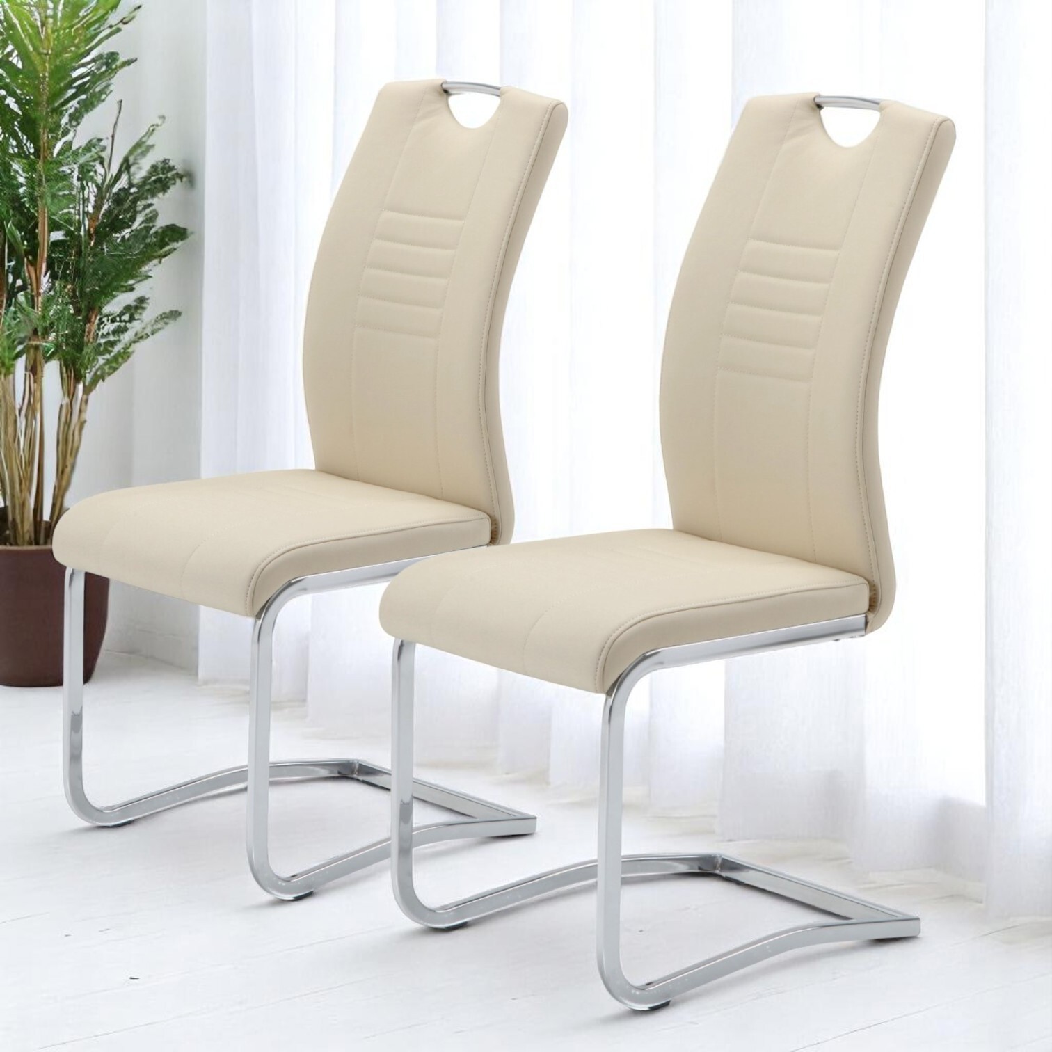 Изображение товара Стул Терминал Dc506 717 43x100x59 см эко-кожа цвет светло-бежевый 2 шт