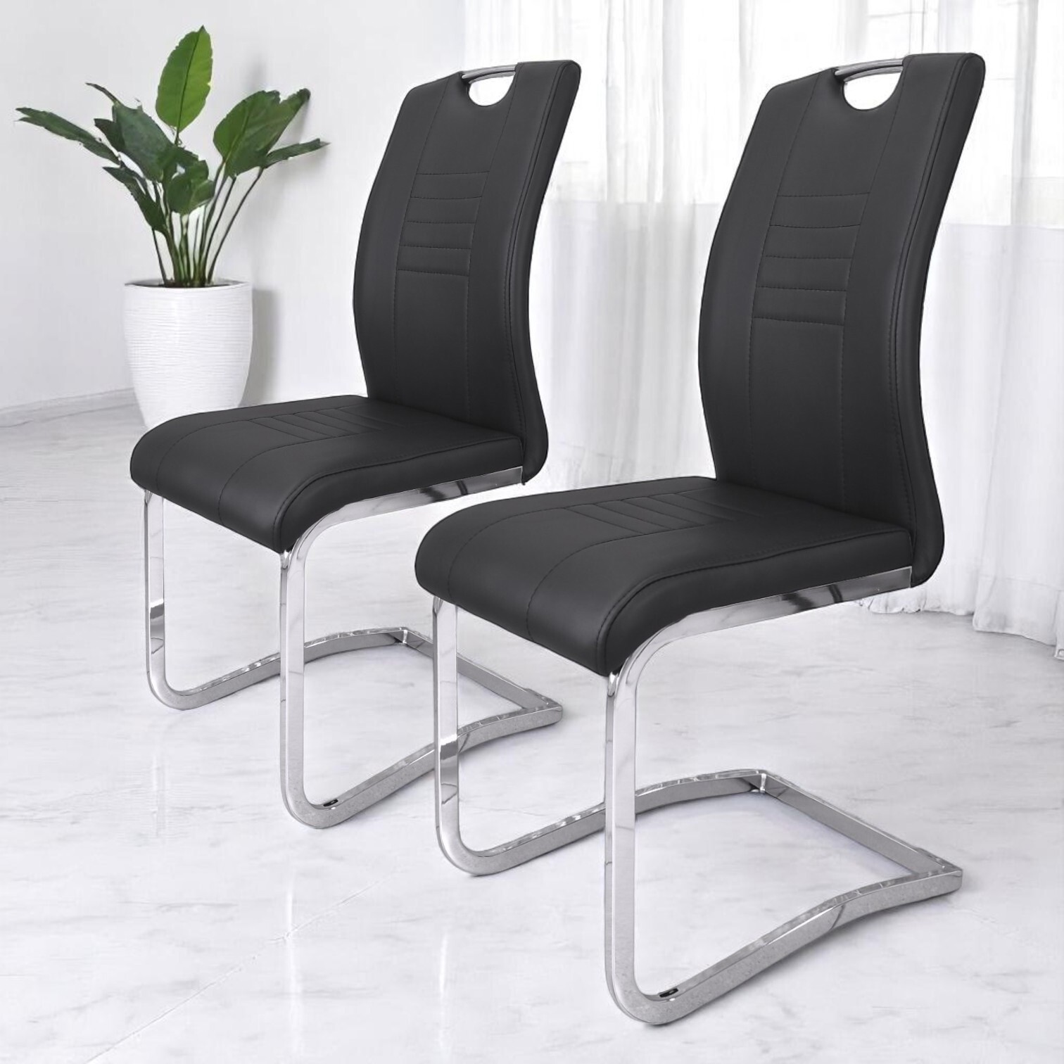 Изображение товара Стулья OKAY DC506 с высоким сиденьем и мягкой обивкой черного цвета