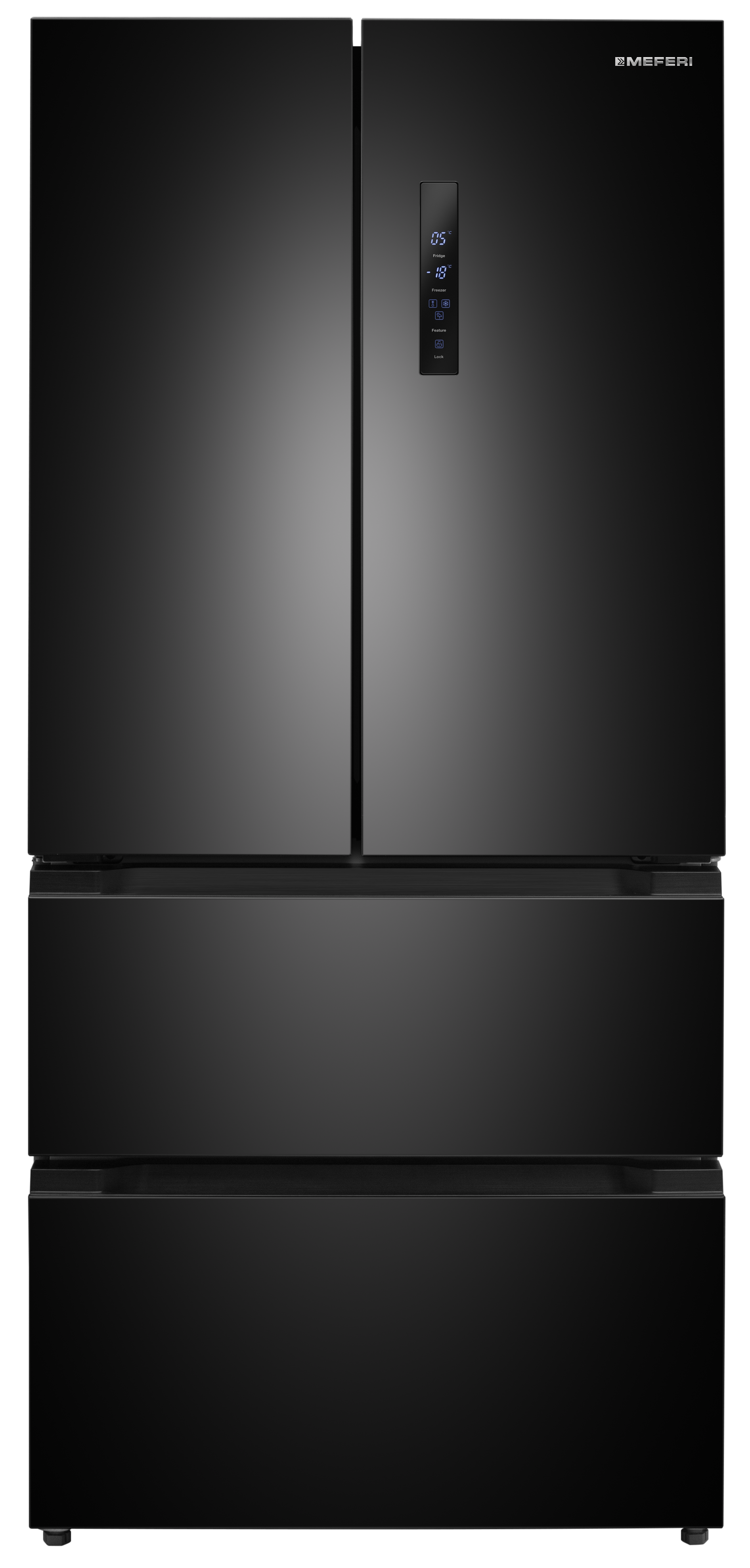 Изображение товара Холодильник MEFERI MFR83BLACK IX TOTAL NO FROST French Door 483л черный