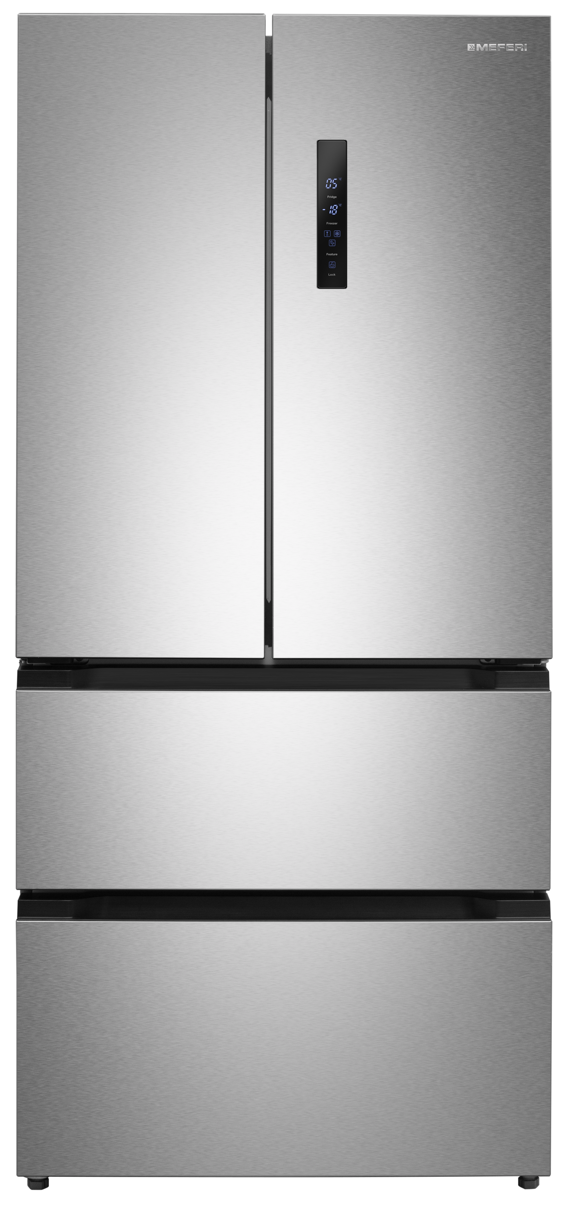 Изображение товара Холодильник Meferi MFR83BLACK IX TOTAL NO FROST FRENCH DOOR COMFORT 83.6x183 см цвет серебристый