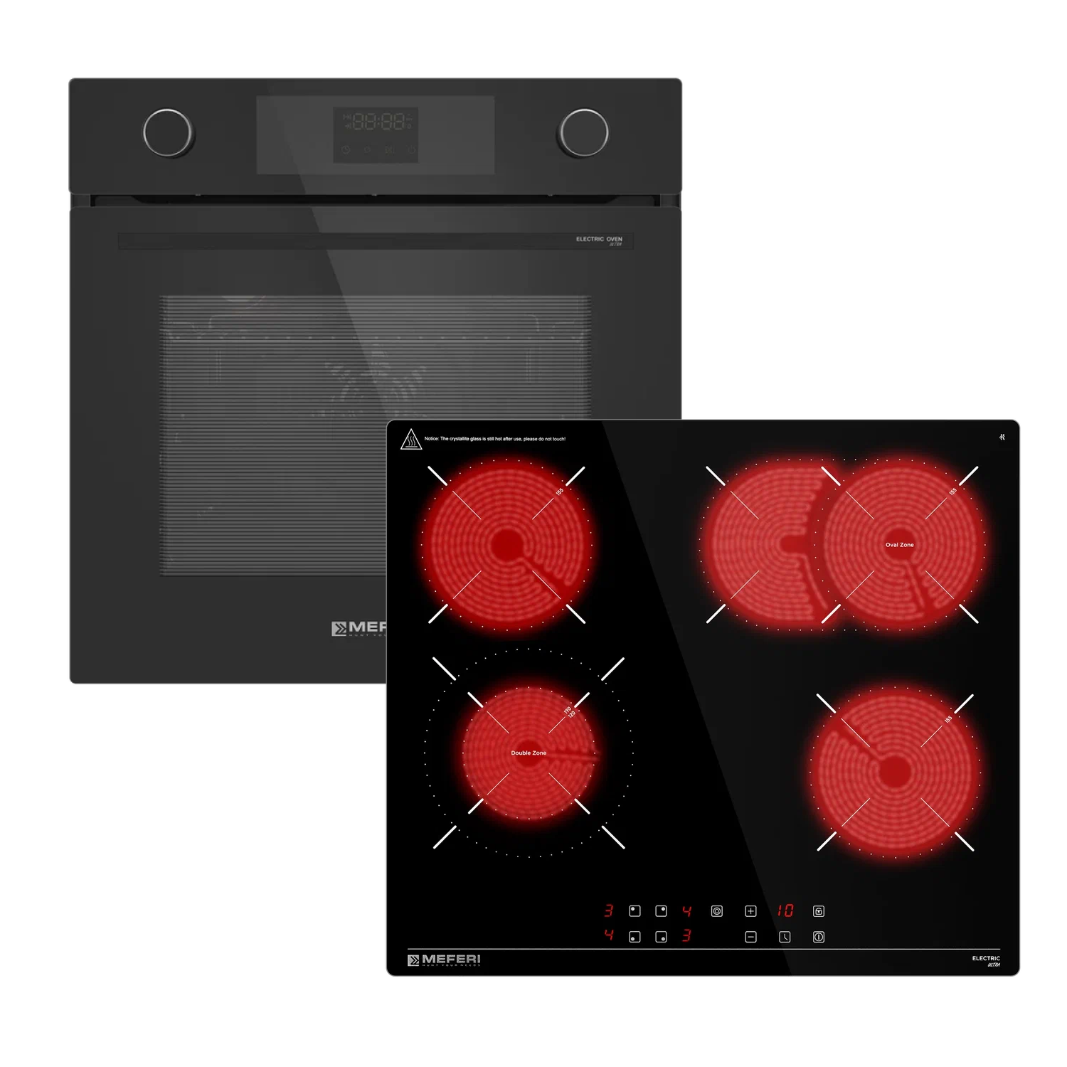 Изображение товара Комплект бытовой техники MEFERI MS60BK22 встраиваемый черный кухонный набор