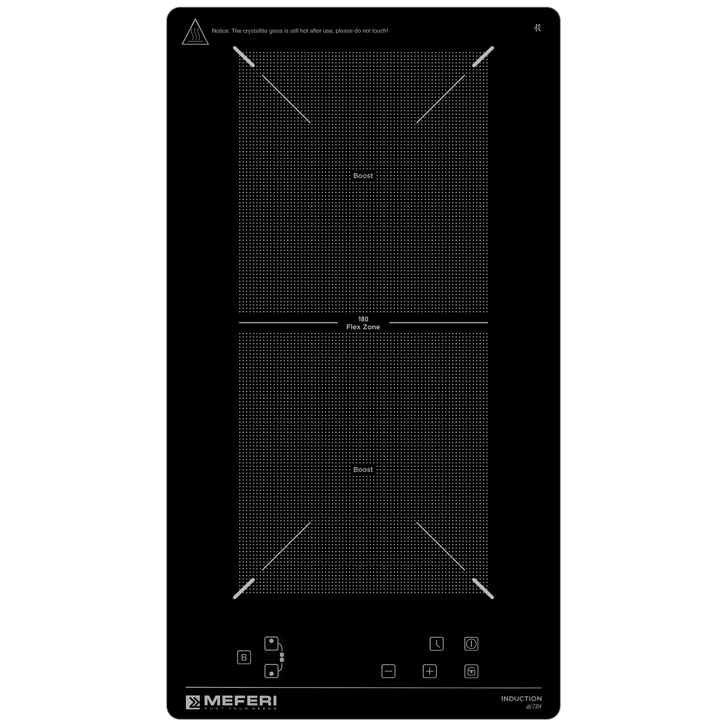 Изображение товара Индукционная варочная панель MEFERI MIH302BK ULTRA 29 см 2 конфорки черный