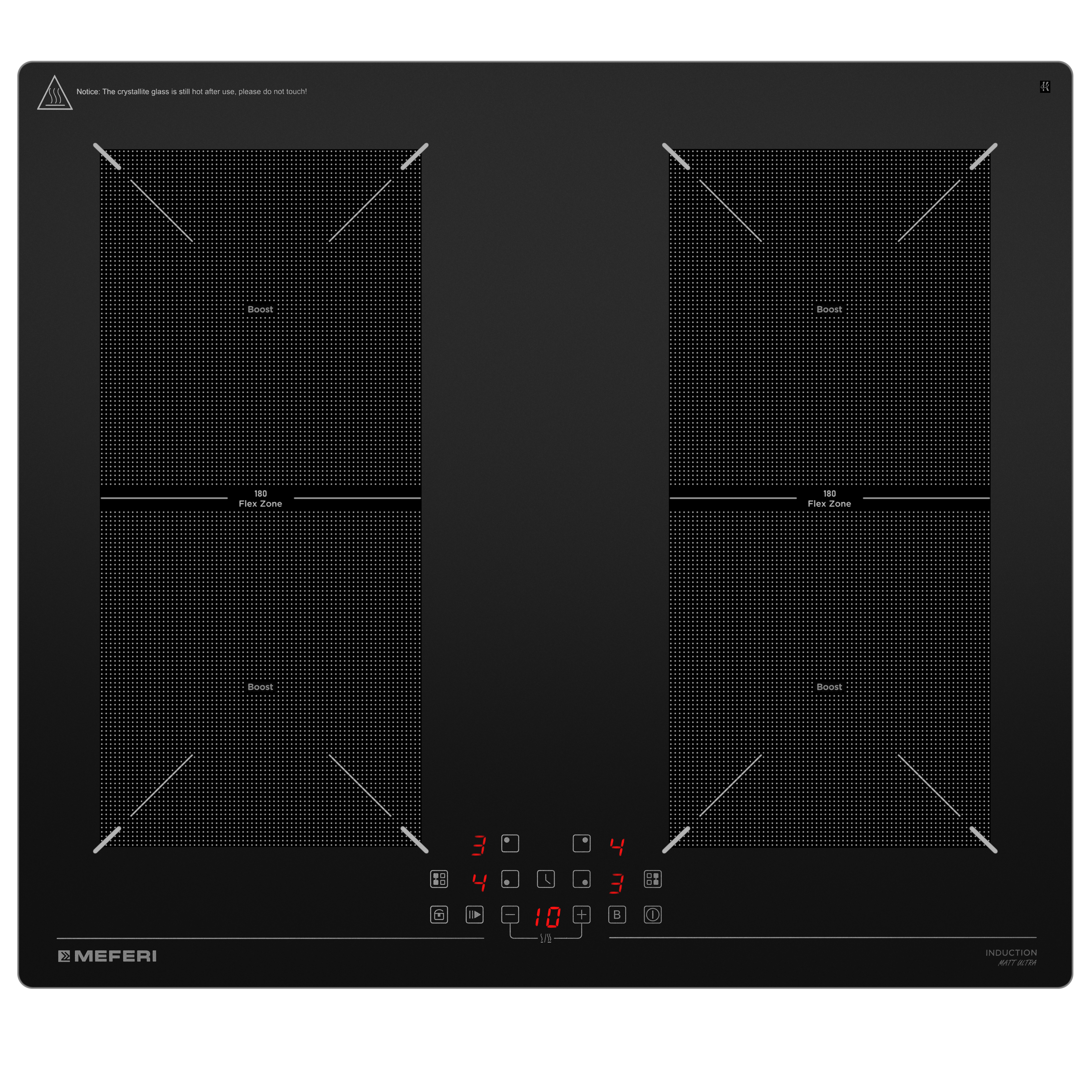 Изображение товара Индукционная варочная панель MEFERI MIH604BK MATT ULTRA 59 см 4 конфорки черная