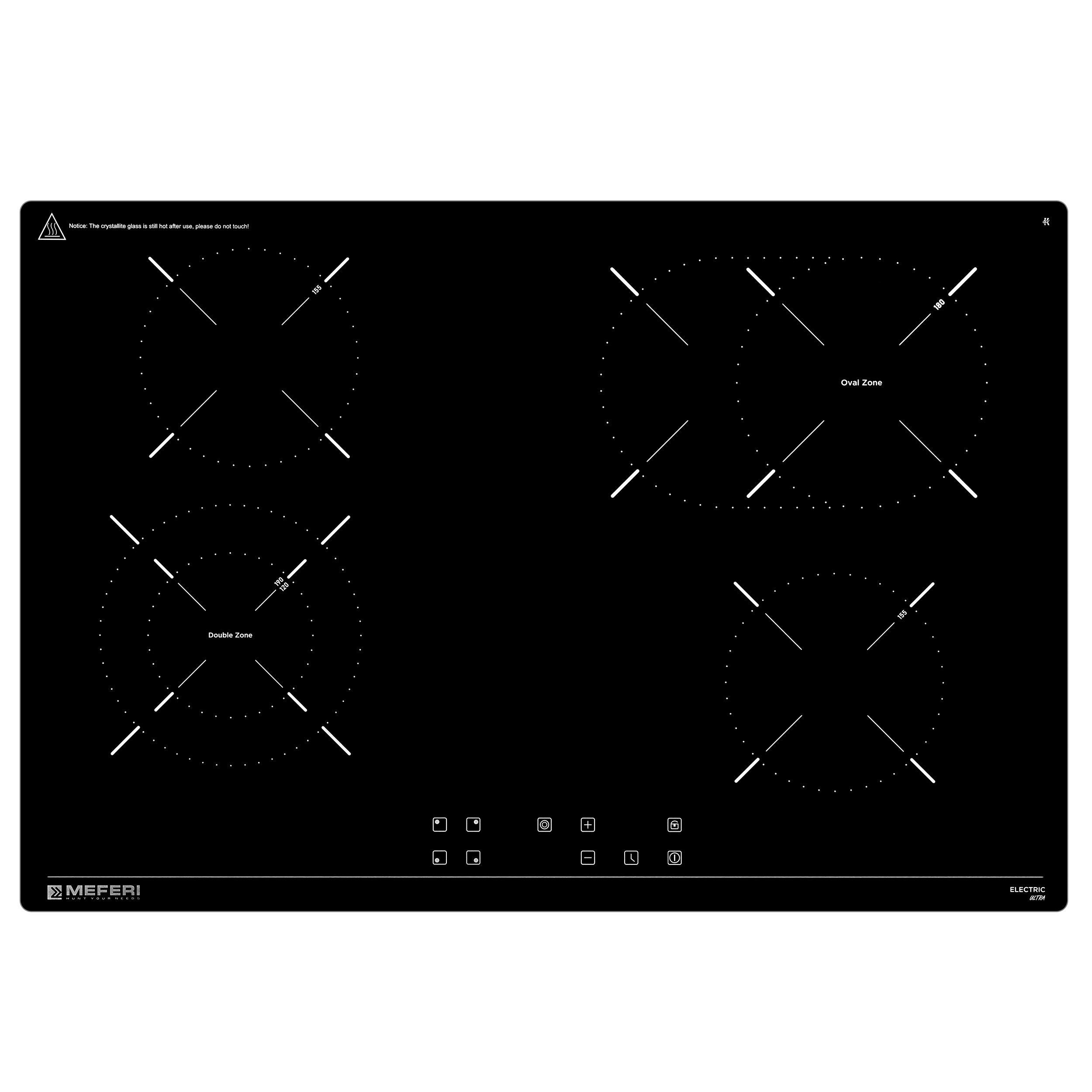 Изображение товара Электрическая варочная панель MEFERRI ULTRA 75 см 4 конфорки стеклокерамика
