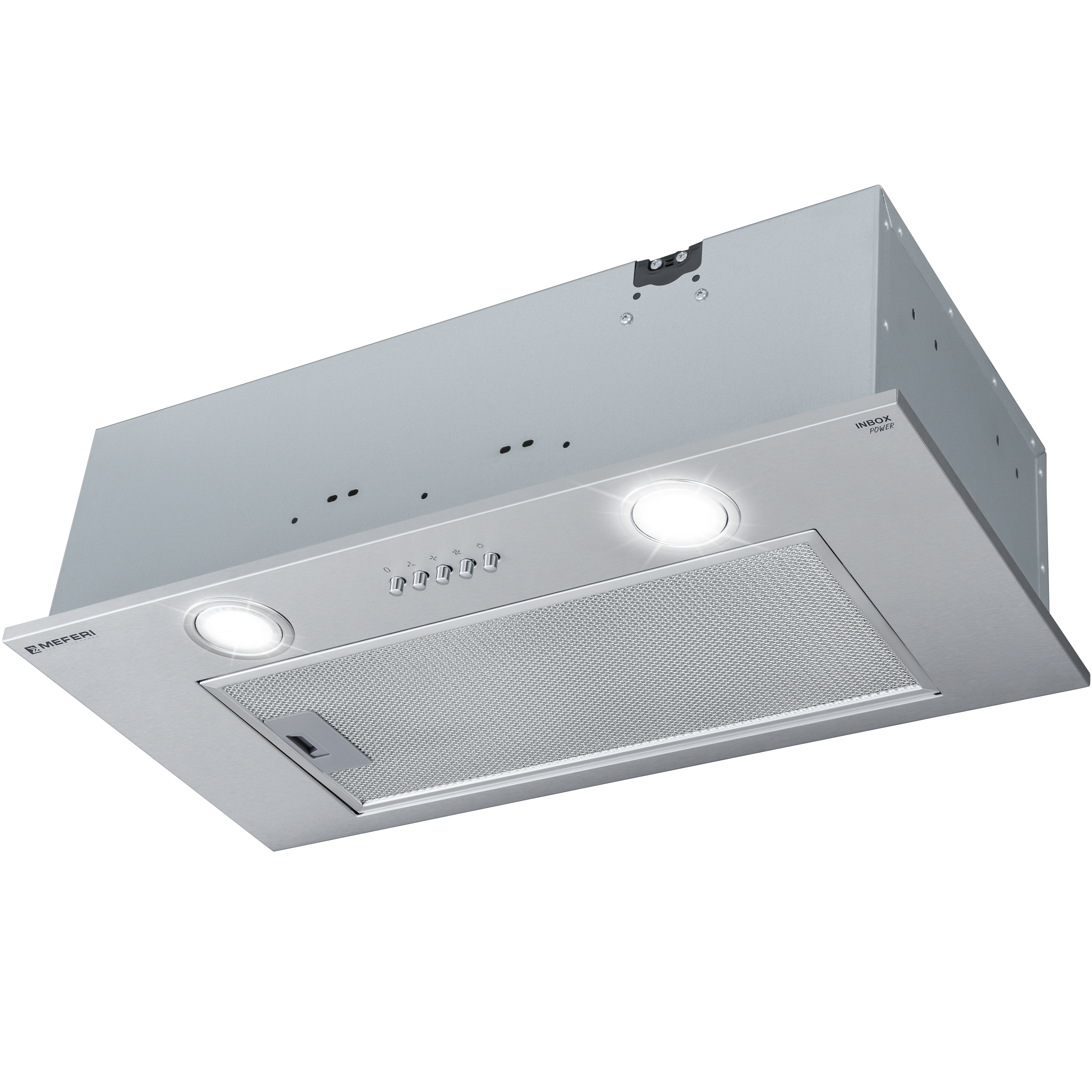 Изображение товара Встраиваемая вытяжка Meferi Inbox60IX Power 60 см серый дизайн 900 м³/ч
