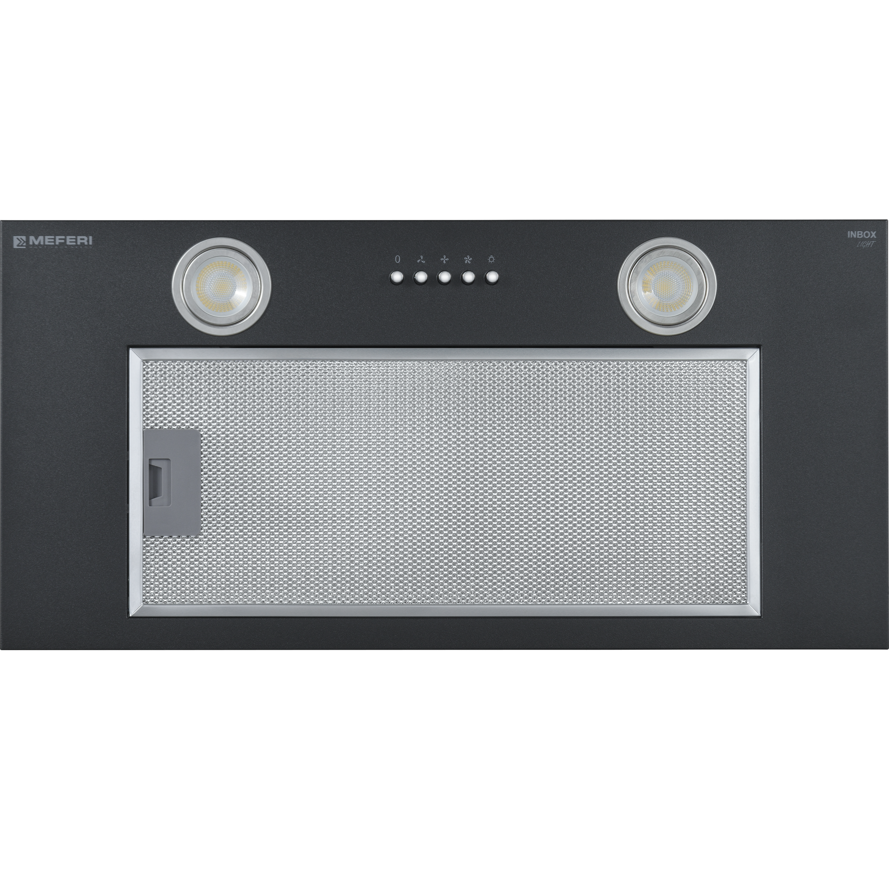 Изображение товара Встраиваемая вытяжка Meferi Inbox60BK Light 60 см черный стильный дизайн