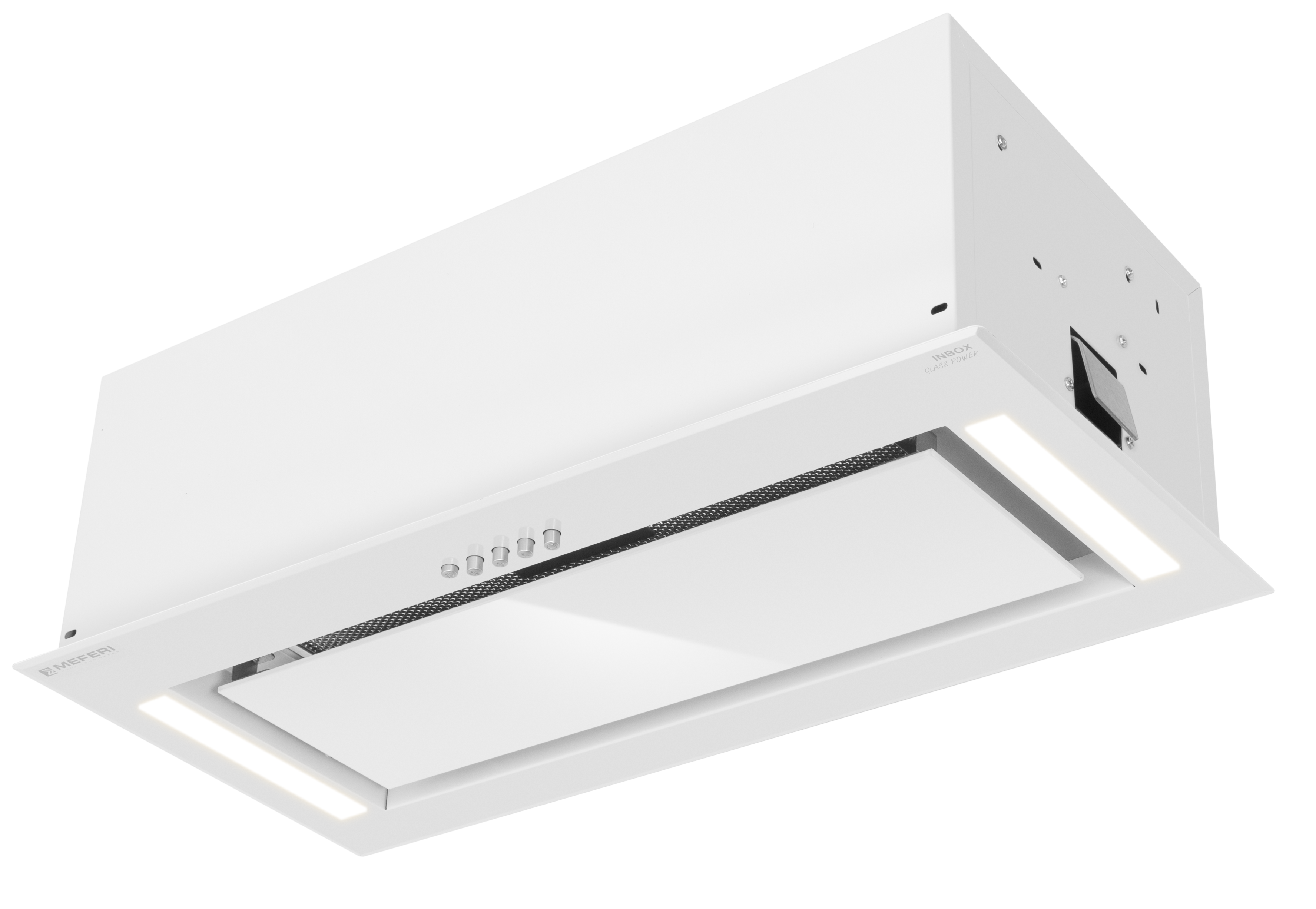 Изображение товара Встраиваемая вытяжка MEFERI INBOX60WH GLASS POWER 60 см белая для кухни
