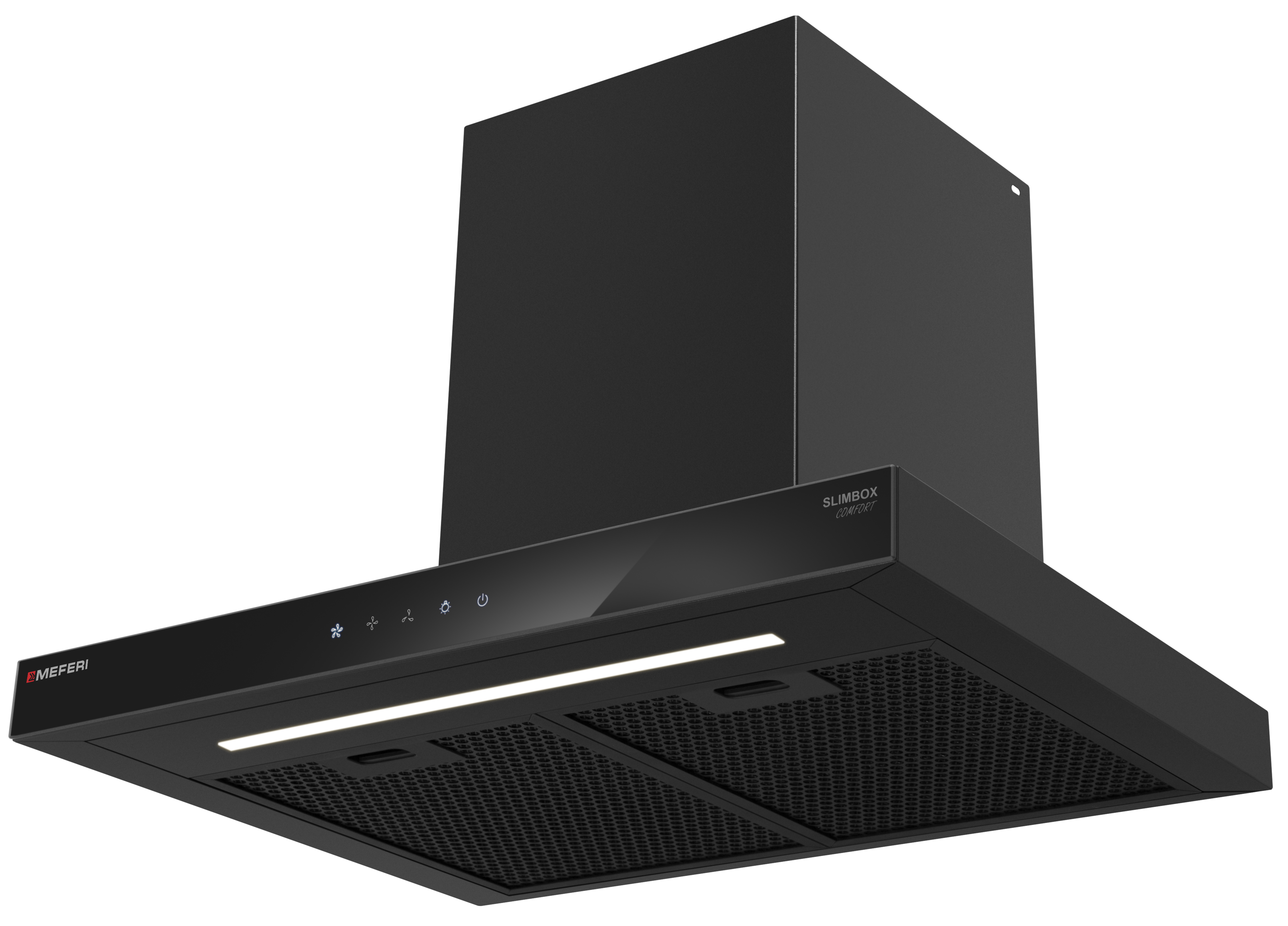 Изображение товара Купольная вытяжка Meferi SLIMBOX60BK COMFORT 60 см черная современная мощная