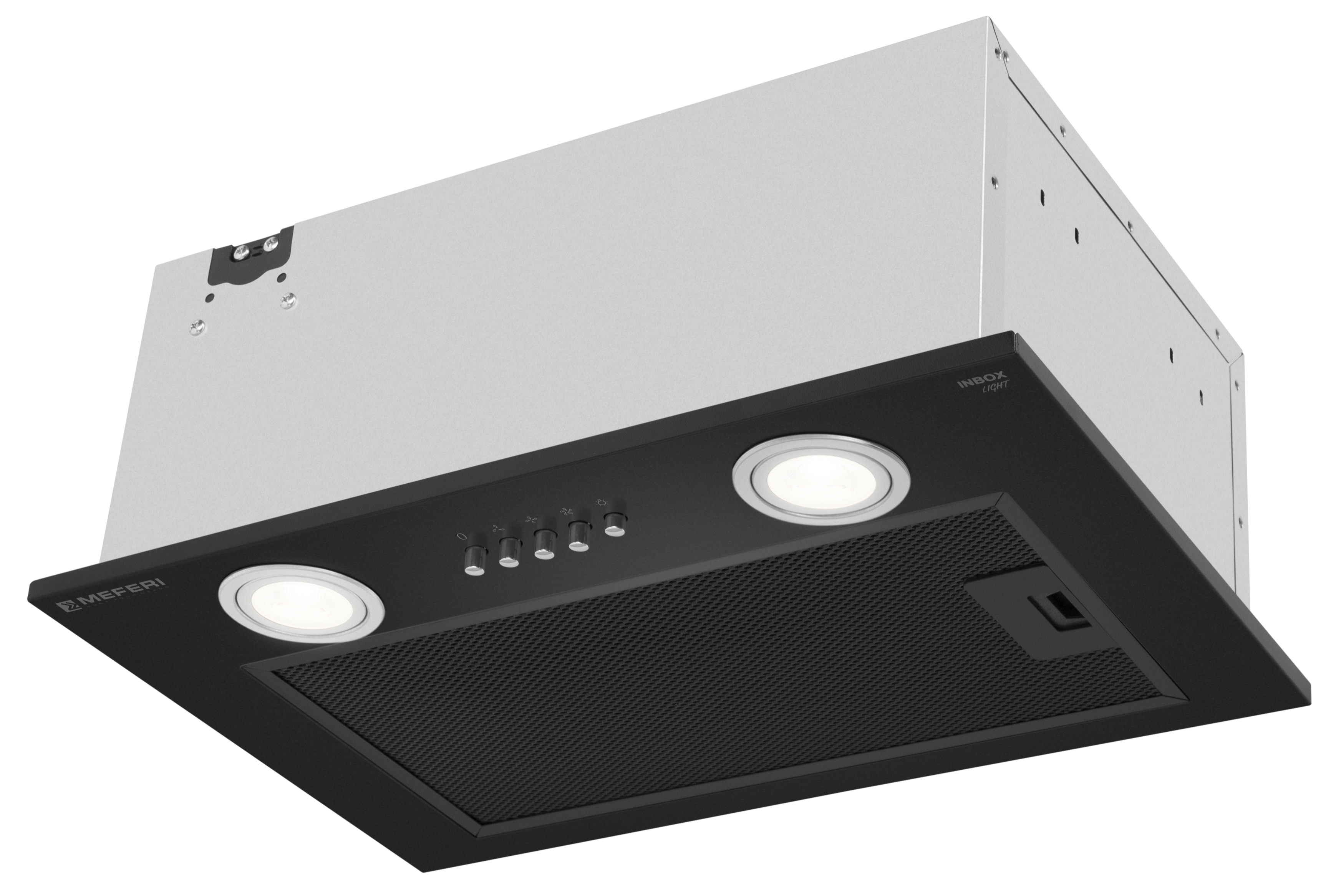 Изображение товара Встраиваемая вытяжка MEFERI INBOX45BK LIGHT 45 см черный встроенный дизайн