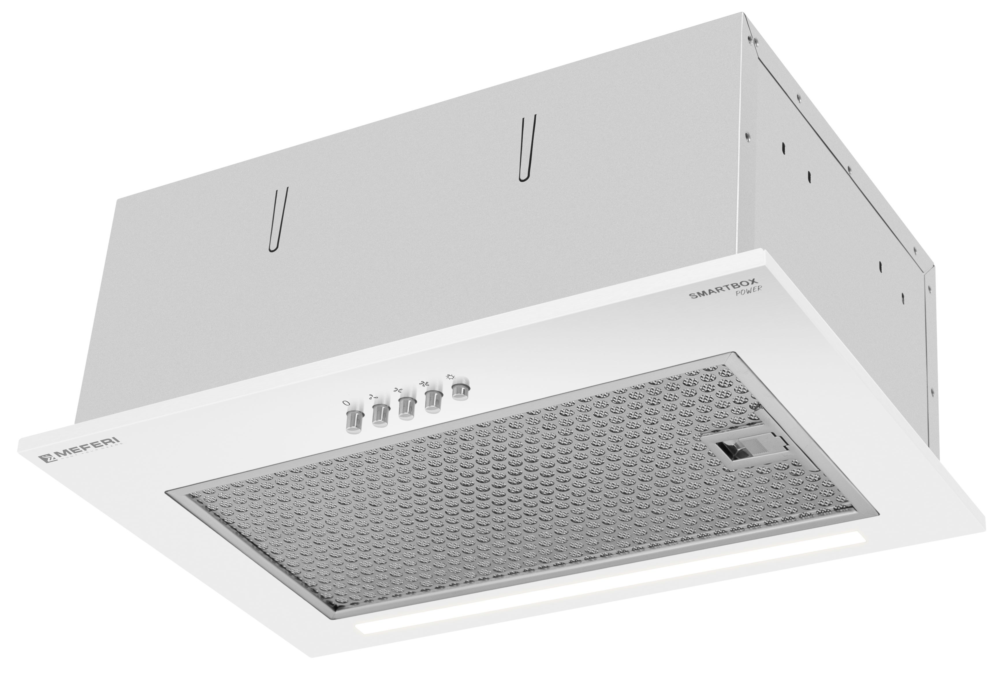 Изображение товара Встраиваемая вытяжка Meferi SMARTBOX45WH POWER 45 см белая мощная и стильная