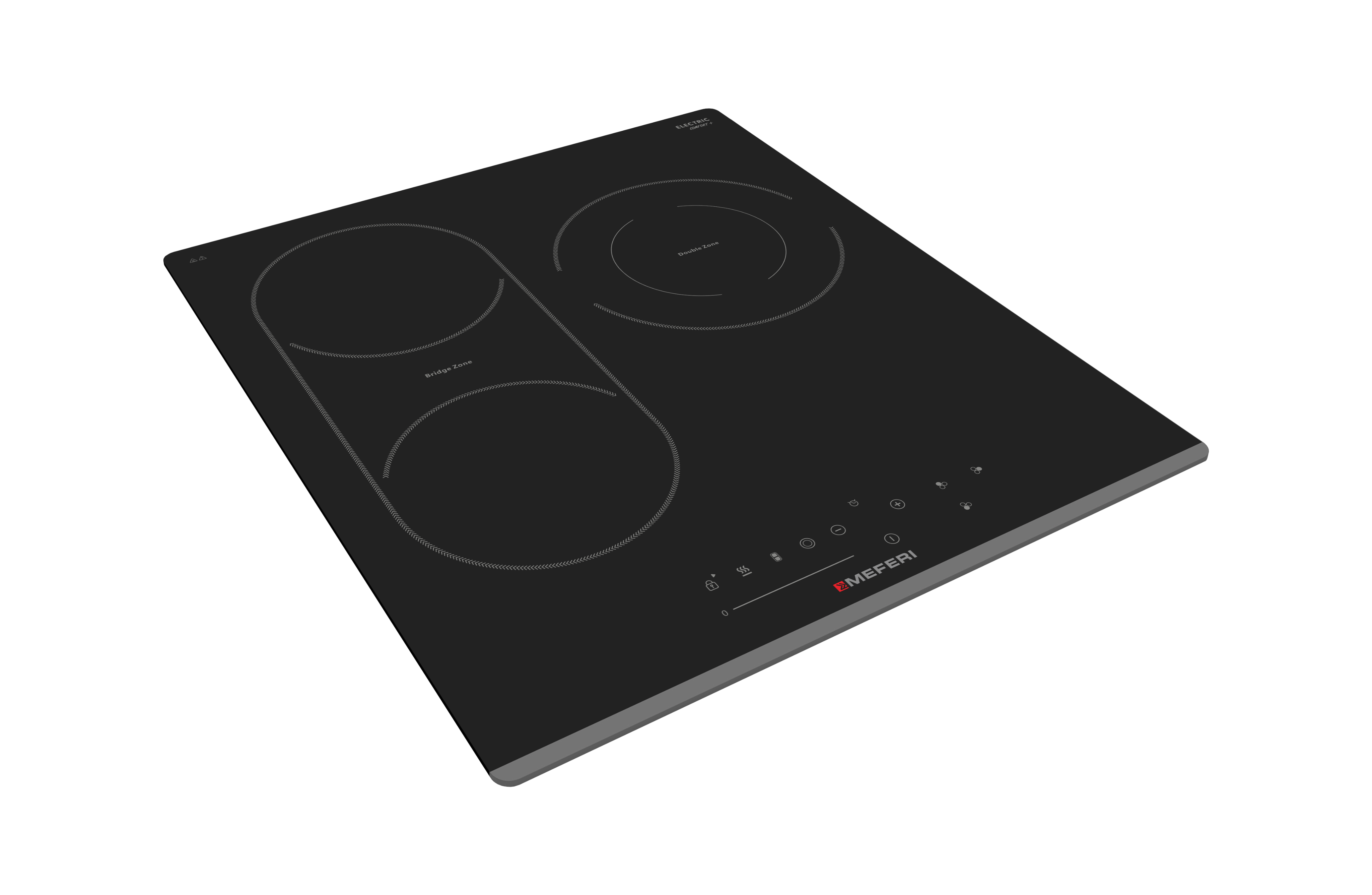 Изображение товара Стеклокерамическая варочная панель Meferi MEH453BK COMFORT PLUS 45 см 3 конфорки цвет черный