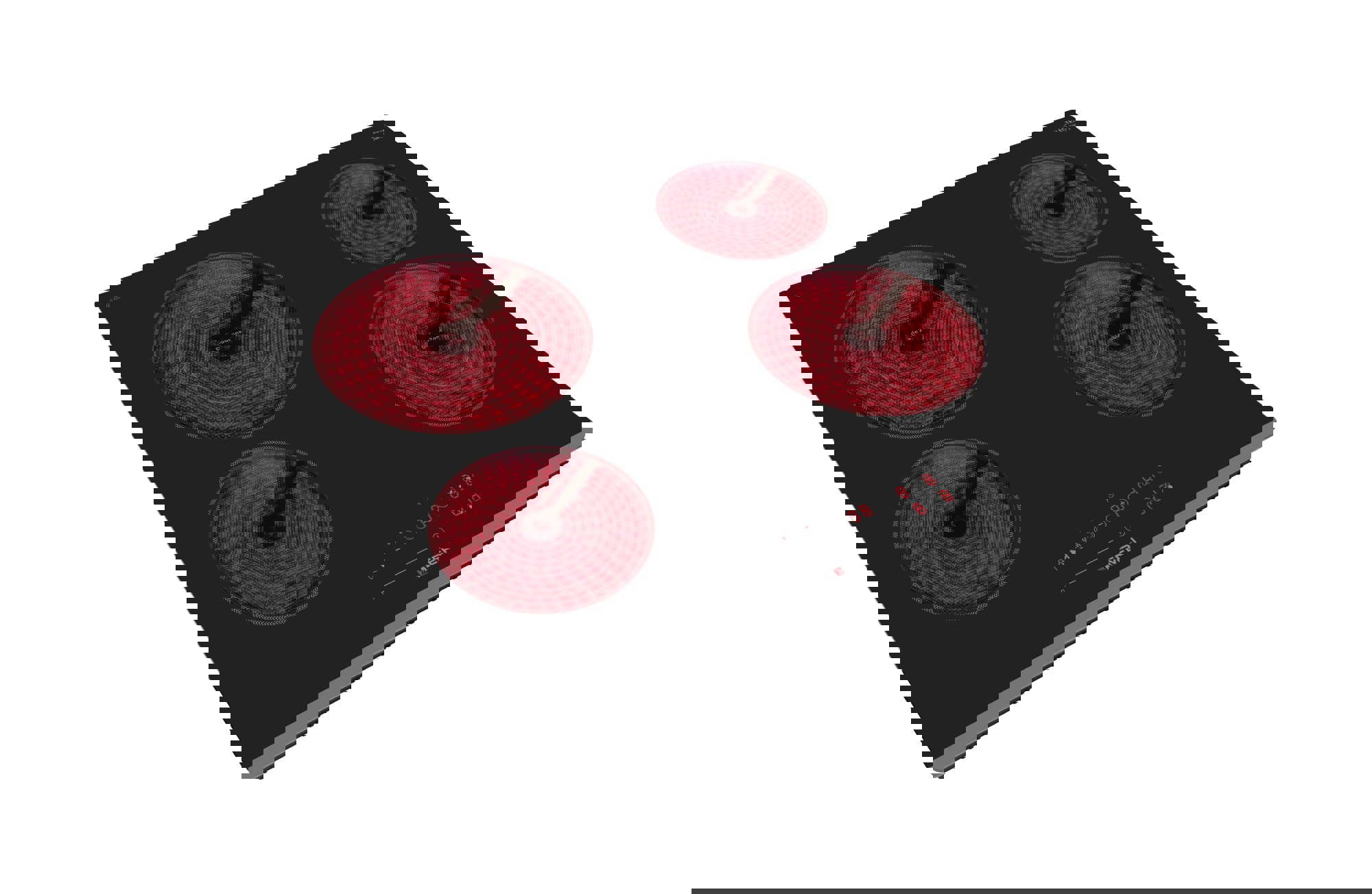 Изображение товара Стеклокерамическая варочная панель MEFERI MEH604BK COMFORT PLUS 4 конфорки 59 см черная