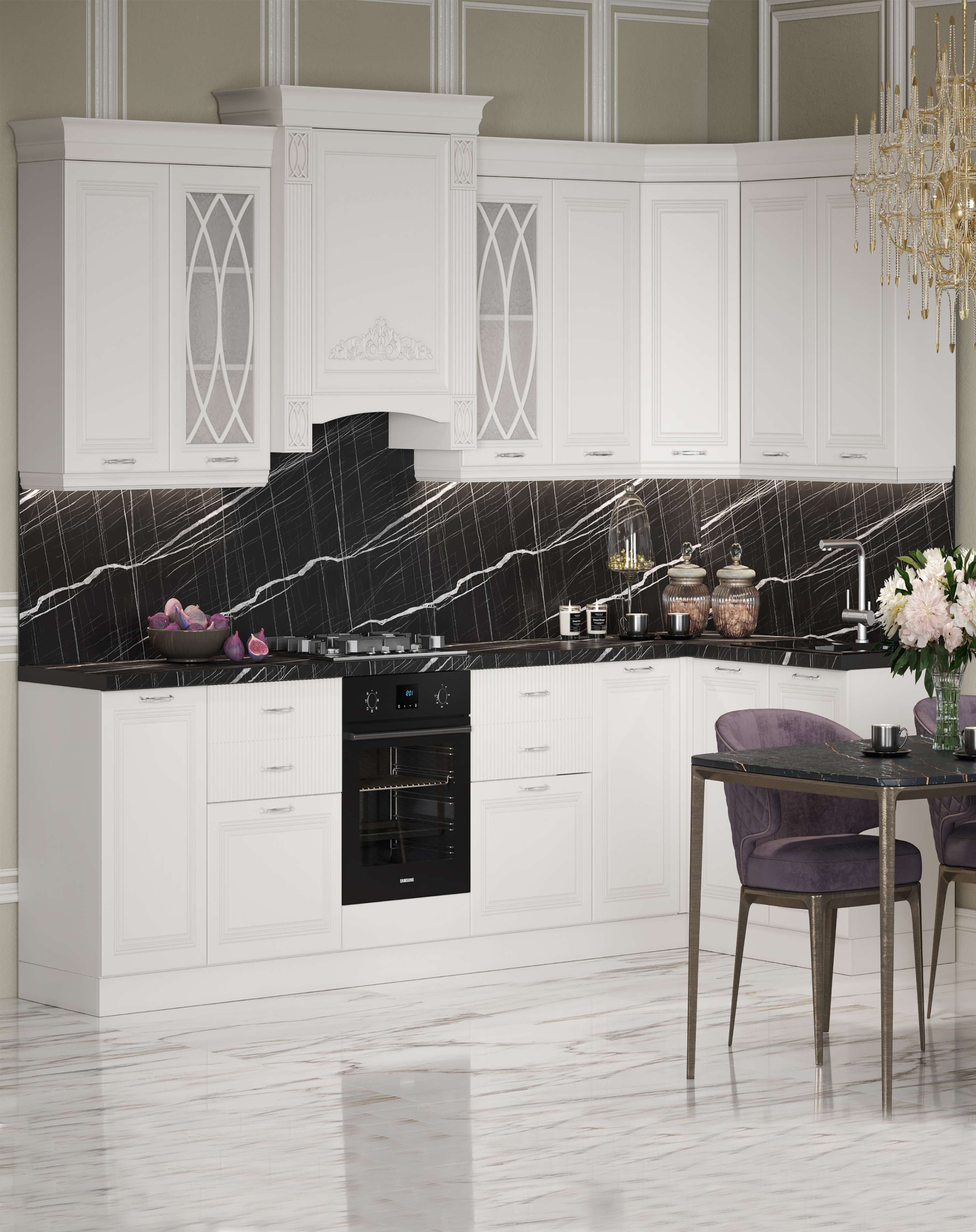 Изображение товара Кухонный гарнитур Селена Safina grand Селена_3,3х1,5 330x237x150 см ЛДСП цвет шампань