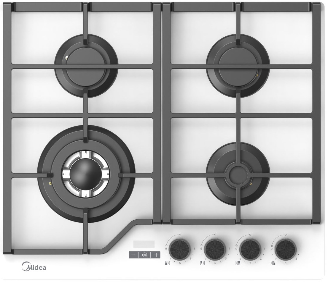 Изображение товара Газовая варочная панель Midea MG697TTGW 60 см 4 конфорки цвет белый